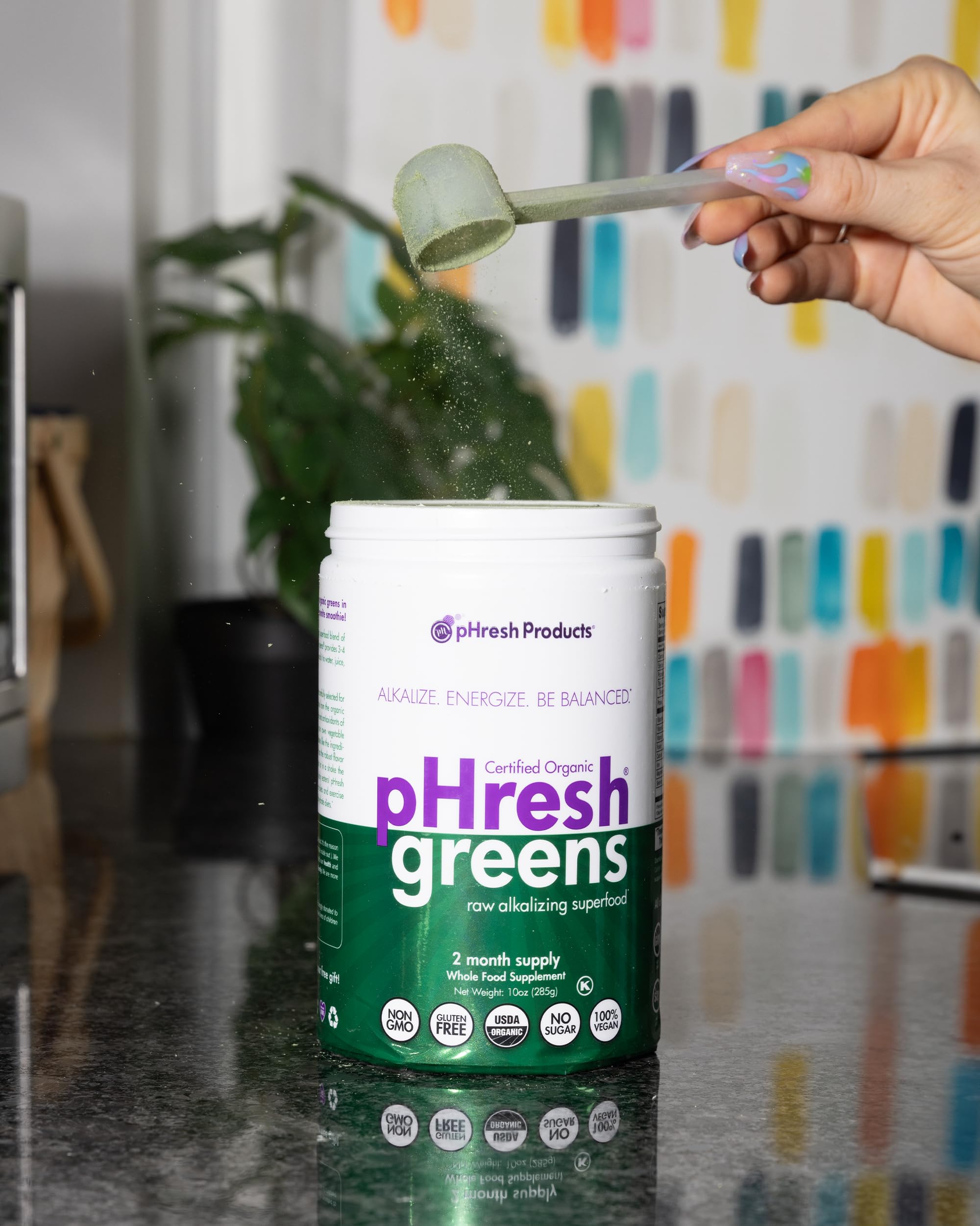pHresh - Greens Raw Alkalizing Superfood Greens Powder - 2 Month Supply - Vegan, Kosher, Gluten Free - Natural Enzymes, Nutrients - Approved for Intermittent Fasting - 10 oz Phresh ProductsAu supplements