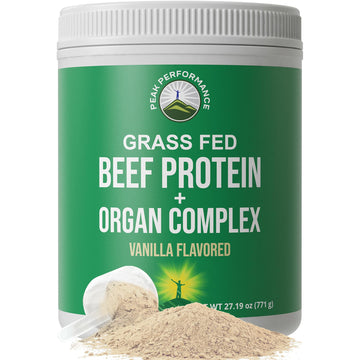 Grass Fed Beef Protein Powder + Organ Complex. Lactose Free Great Tasting Beef Protein Isolate. Animal Based Non Dairy No Whey Paleo Carnivore Supplement for Muscle Building. Vanilla Flavor Peak PerformanceAu supplements