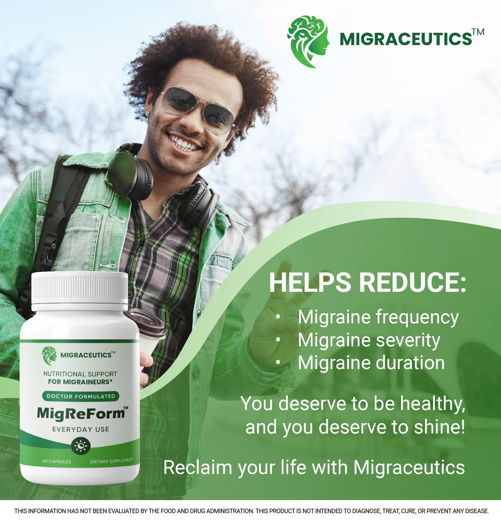 MigReForm – Doctor Formulated Nutritional Supplement and Migraine Wellness Support - Natural Migraine Health Formula with Magnesium, Vitamin B2 & CoQ10-60 Capsules for Women & Men MigraceuticsAu supplements