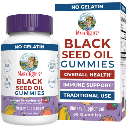 MaryRuth Organics Black Seed Oil Gummies | Black Cumin Seed Oil Supplement | Traditionally Used for Immune Support & Cardiovascular Health | Vegan | No Gelatin | Pectin Based | 60 Gummies MARYRUTH'SUS supplements