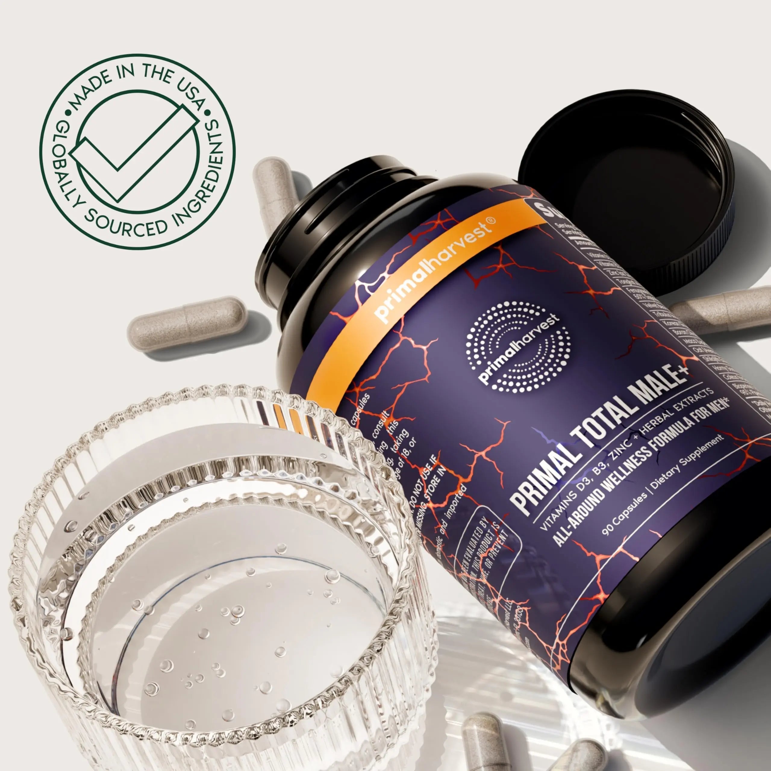 Primal Harvest Total Male+ Multivitamin for Men Vitamins, Minerals and Herbal Support for Energy, Vitality, Immune Health Primal HarvestAu supplements