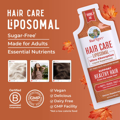 MaryRuth Organics Hair Growth Vitamins, Sugar & Gluten Free, Liquid Hair Vitamins with Vitamin D3, Vitamin E Biotin Hyaluronic Acid, Selenium for Hair & Skin Care Vegan, Non-GMO, 14-0.5 Fl Oz Pouches MARYRUTH'SUS supplements
