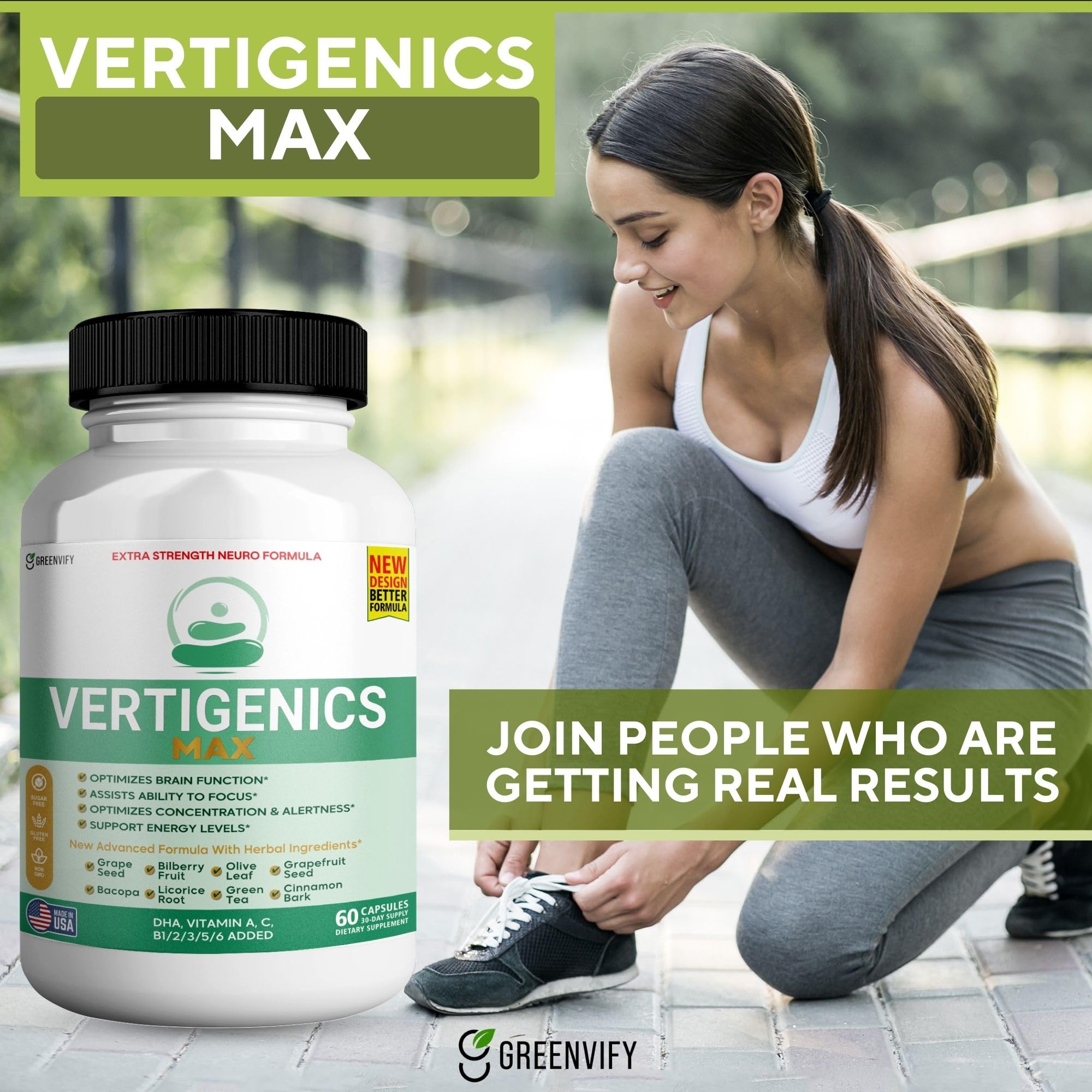 Vertigenics Max – Brain & Focus Support Supplement – Extra Strength Neuro Formula with Vitamins, Minerals & Herbal Blend – Supports Clarity, Alertness & Energy – 60 Capsules (1) VertigenicsAu supplements