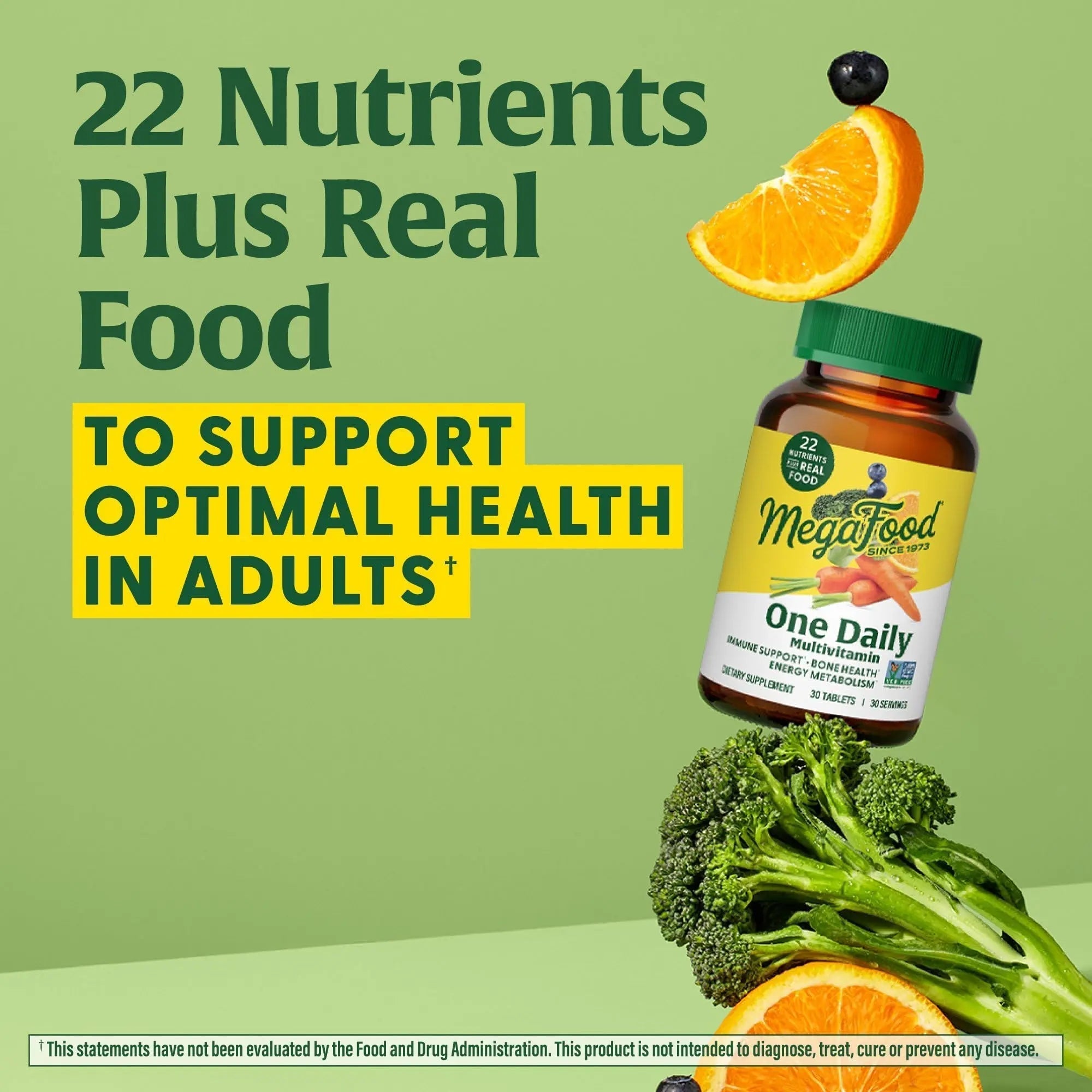 MegaFood One Daily Multivitamin for Women and Men, Immune Support Supplement with Real Food, Vitamin C & Vitamin B, Bone Health, Cellular Energy Metabolism, Vegetarian MegaFoodAu supplements