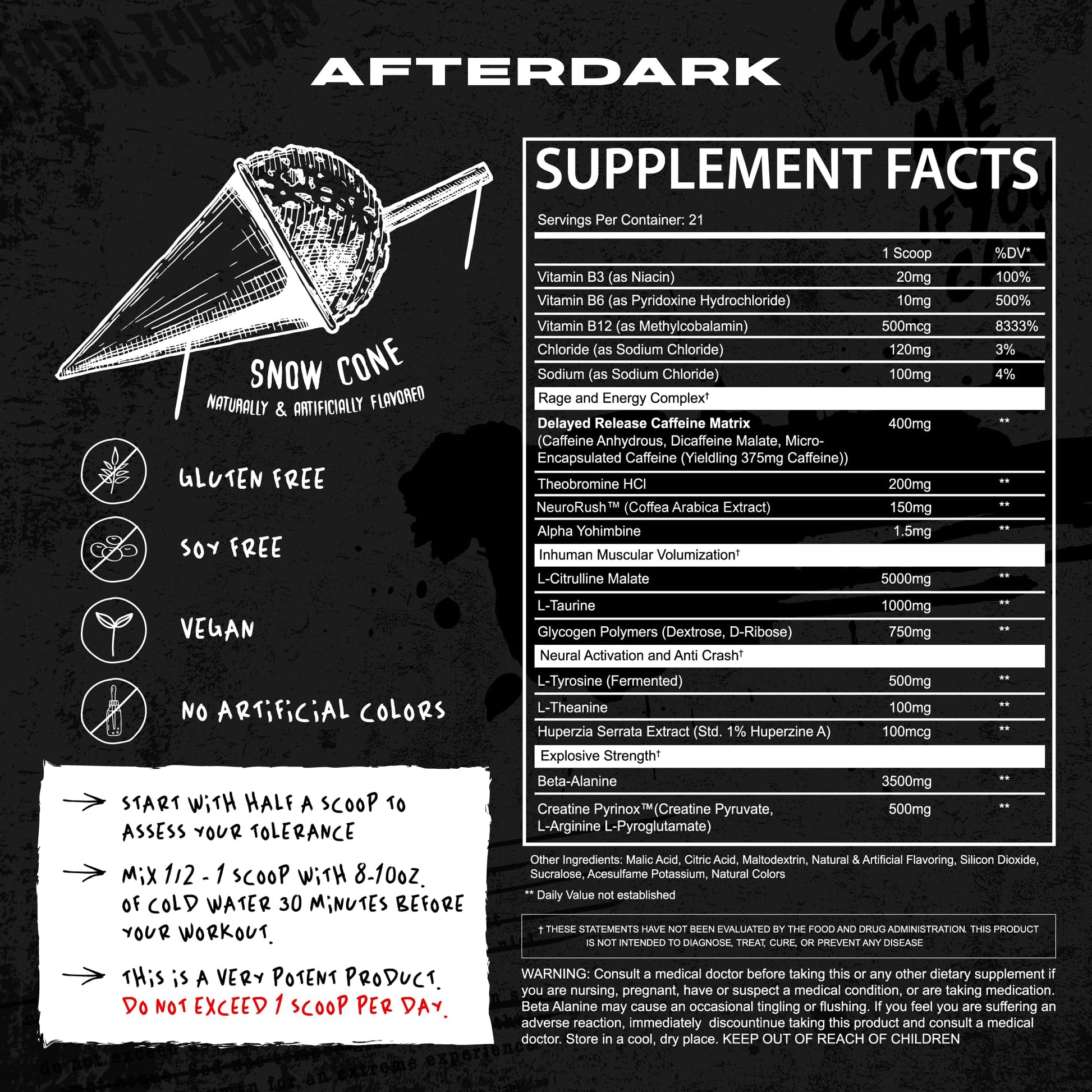 AFTERDARK INHUMAN Pre-Workout Powder, Enhanced Mind-Muscle Connection AFTERDARKAu supplements