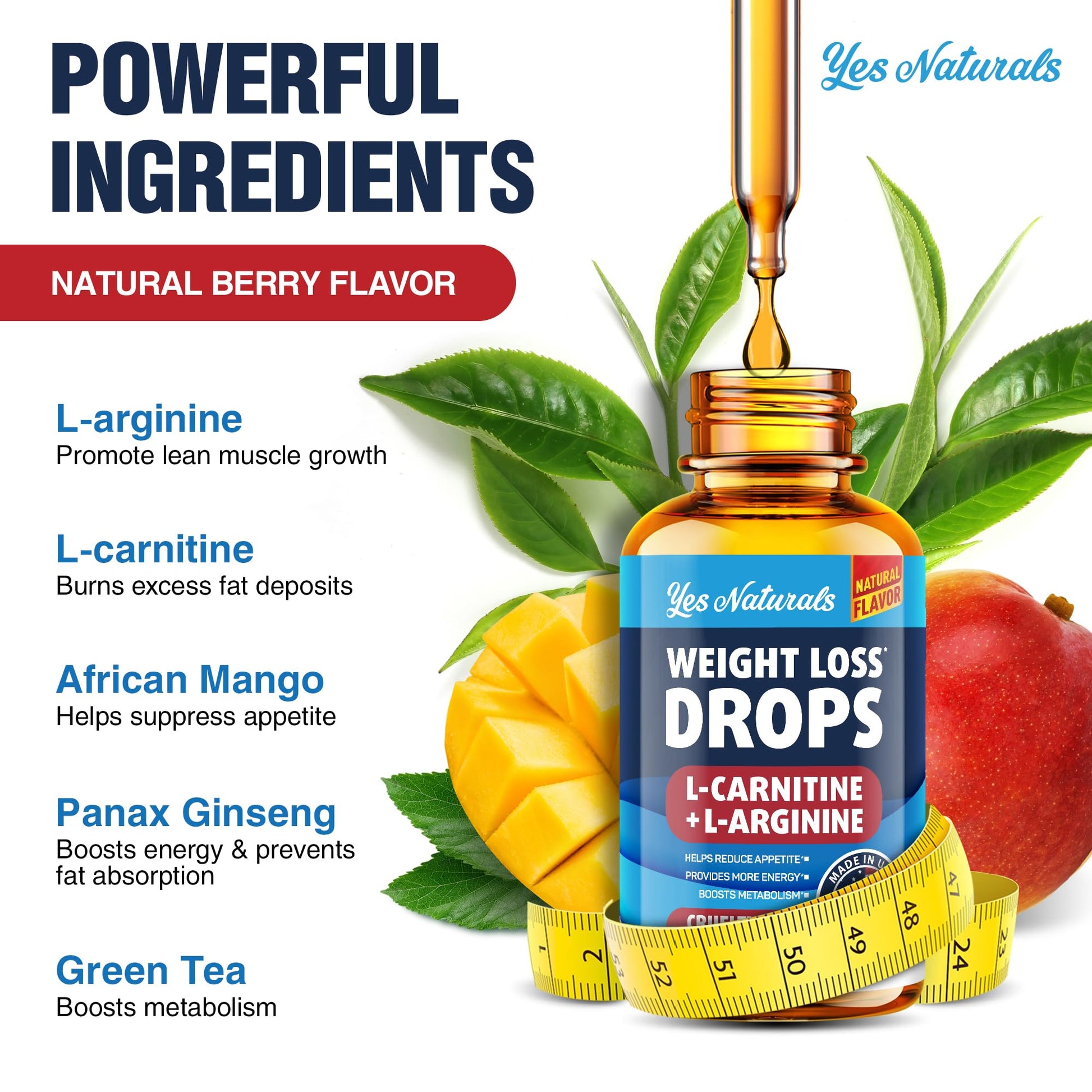 YES NATURALS! Weight Loss Drops - Natural Metabolism Booster & Appetite YES NATURALS!US supplements