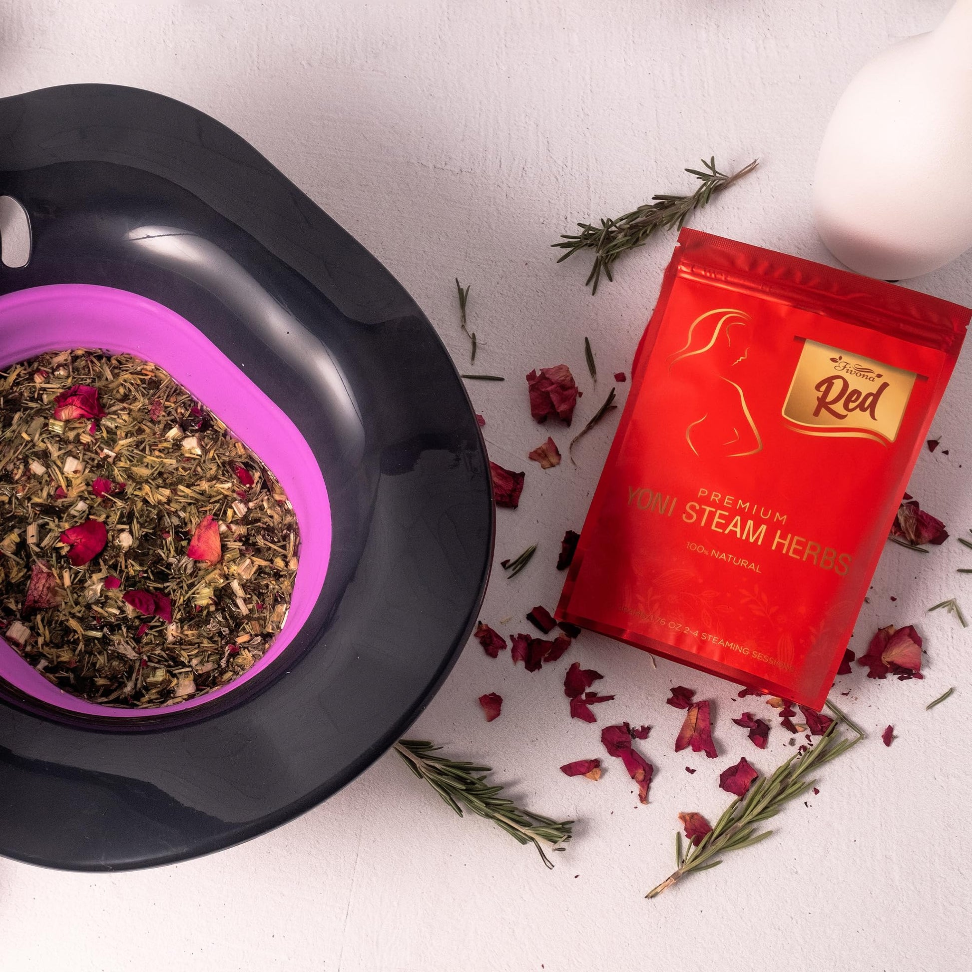 Fivona 4-in-1 Feminine Care Kit, Yoni Oil, Yoni Soap, Yoni Steaming Pot and Red Premium V Steam Herbs FIVONAAu supplements