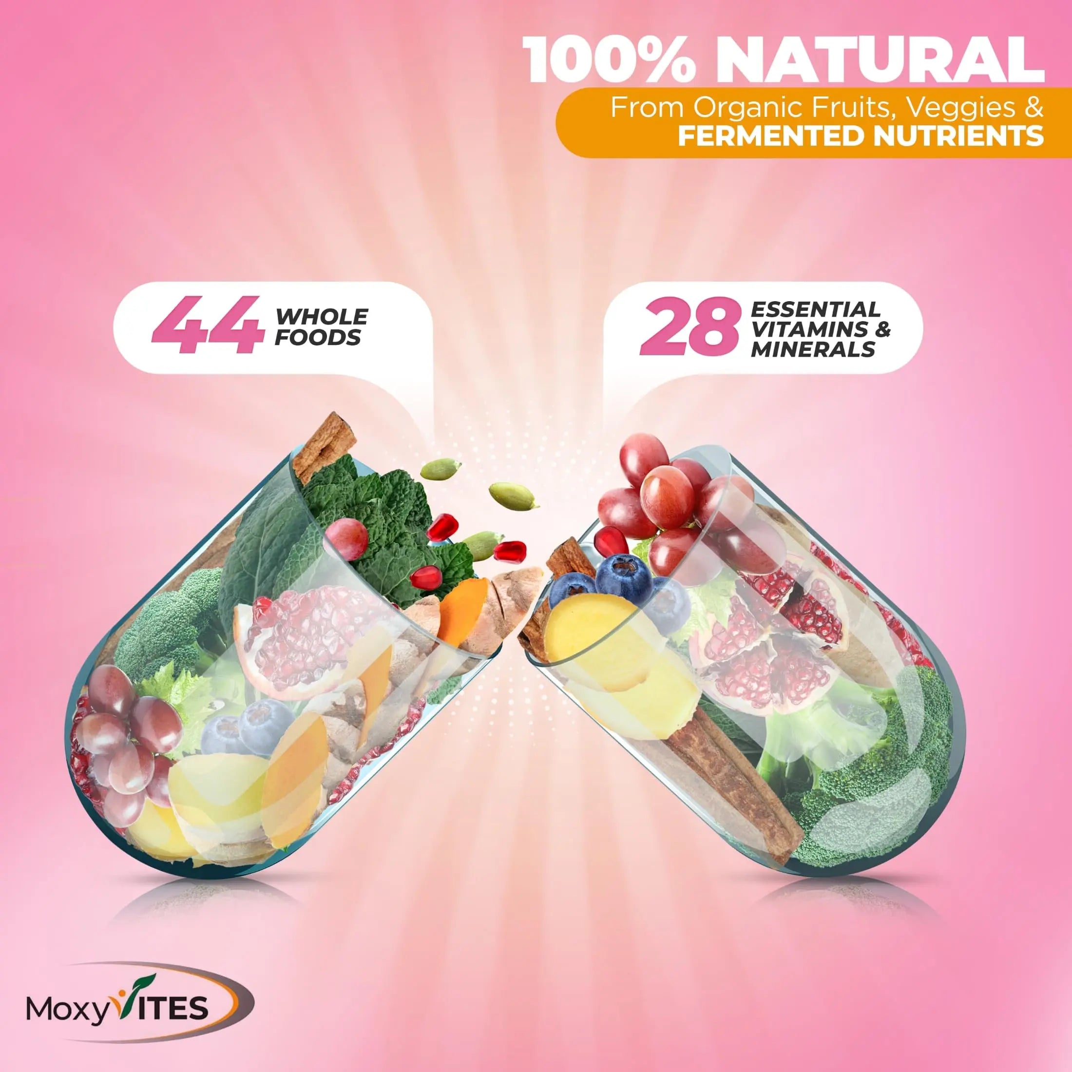 Methylated Multivitamin for Women with Iron - Womens Multivitamin with 44 Organic Whole Food & Fermented Nutrients MoxyVitesAu supplements