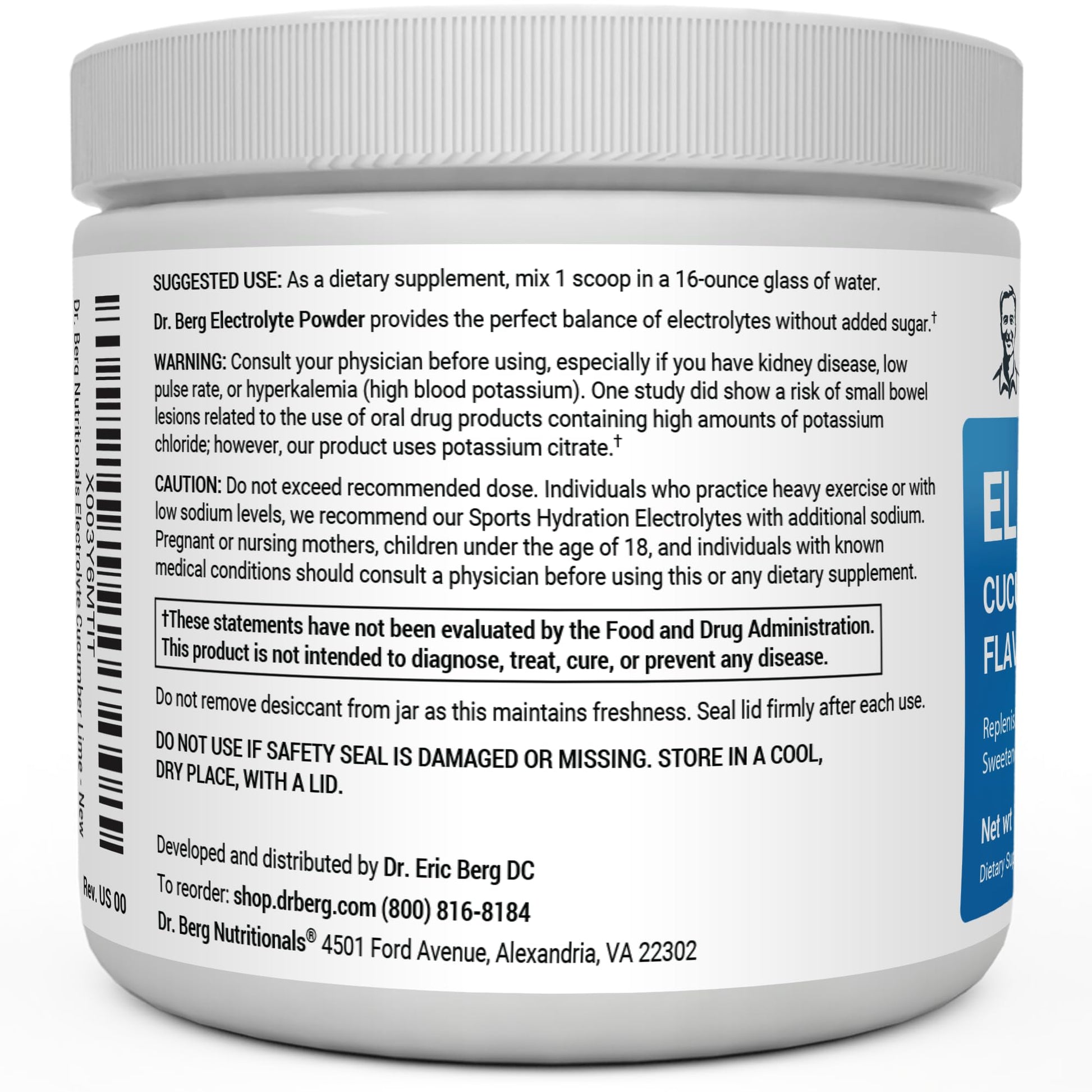 Dr. Berg Hydration Keto Electrolyte Powder - Enhanced w/ 1,000mg of Potassium & Real Dr. Berg NutritionalsUS supplements