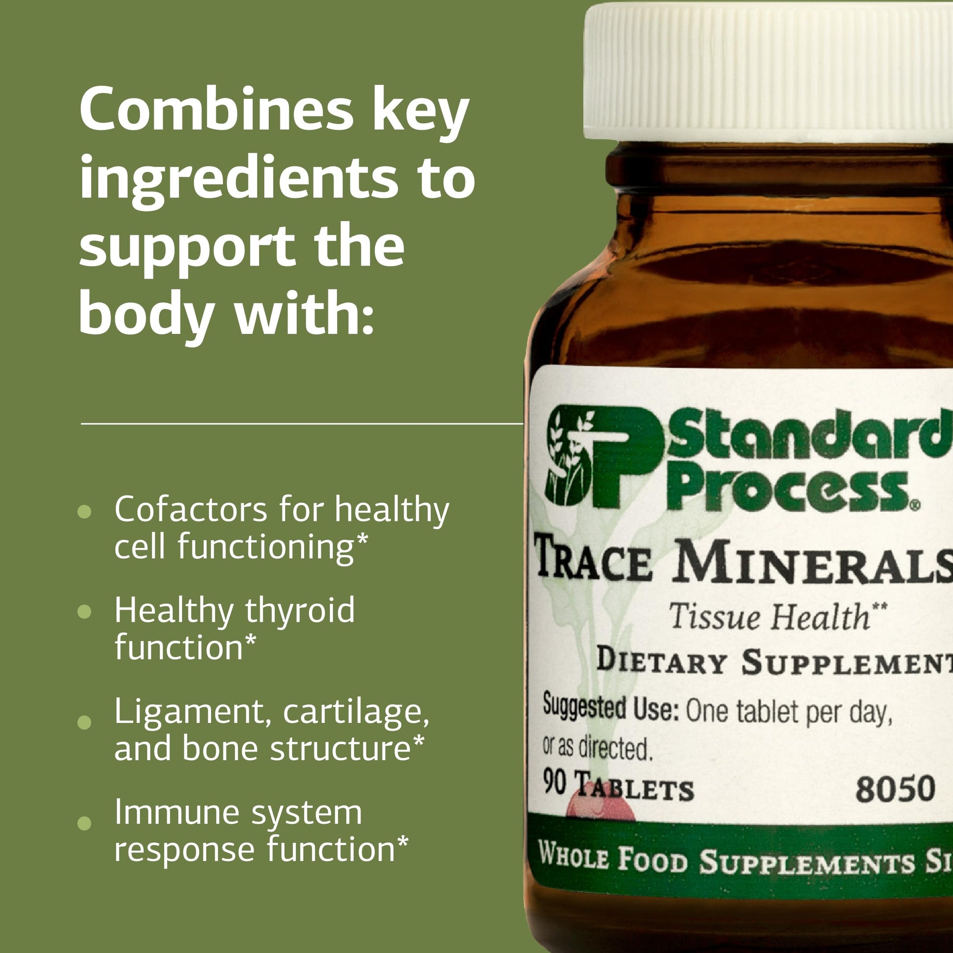 Standard Process Trace Minerals-B12 - Thyroid & Cell Functioning Support with Iodine, Zinc & Copper - Cartilage & Bone Health Aid - Non-Dairy & Non-Soy - 90 Tablets (90 Servings) Standard Process Inc.Au supplements