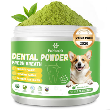 Vetriuntrix Dog Dental Powder, Dental Powder for Dogs Teeth Cleaning and Breath Fresh, Dog Teeth Cleaning Powder with Natural Plants Ingredients and Postbiotics, 200g VetriuntrixAu supplements