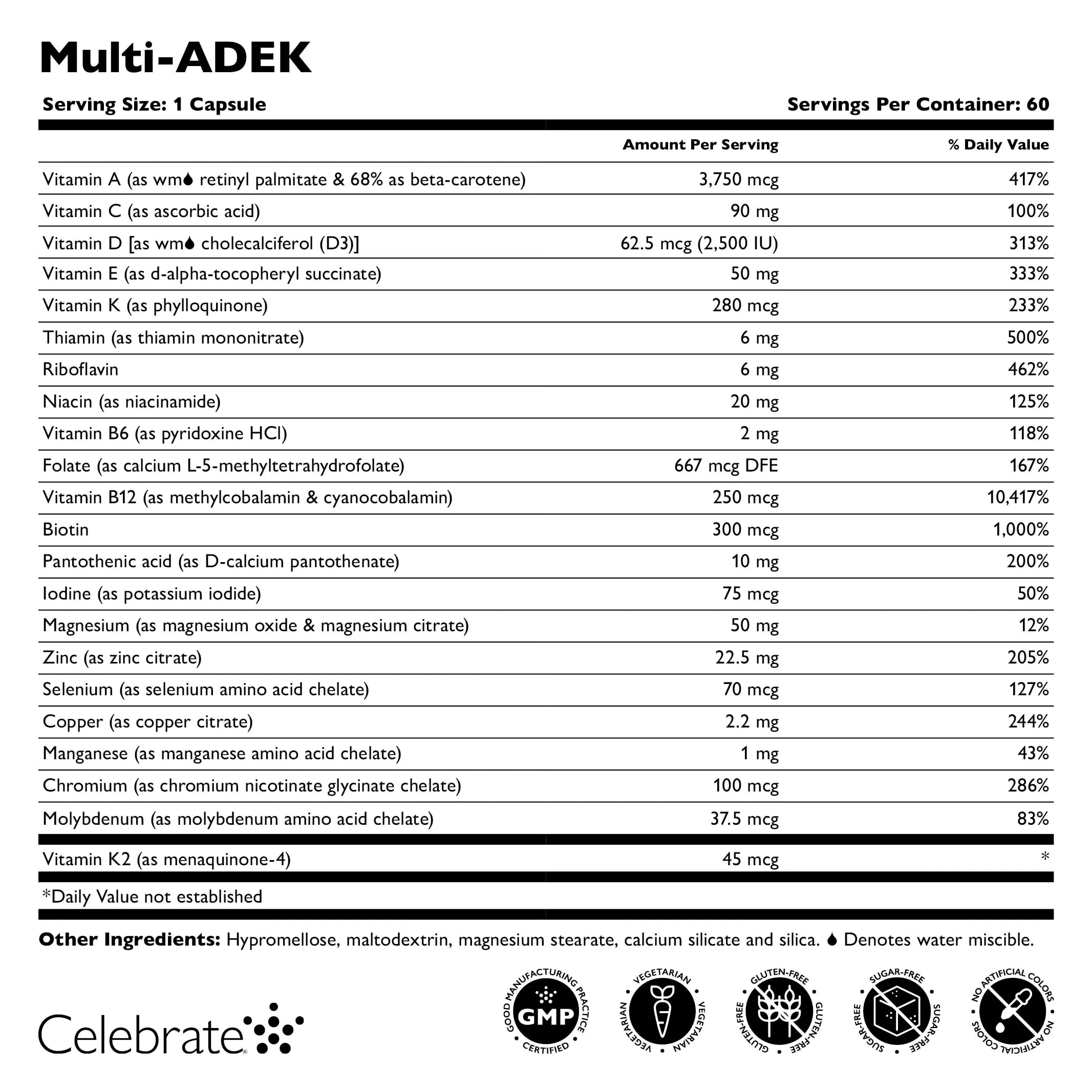 Celebrate Vitamins Multi ADEK, Iron Free – Daily Bariatric Multivitamin, High Level of Vitamins A, D, E, K & B12 Celebrate Bariatric SupplementsAu supplements