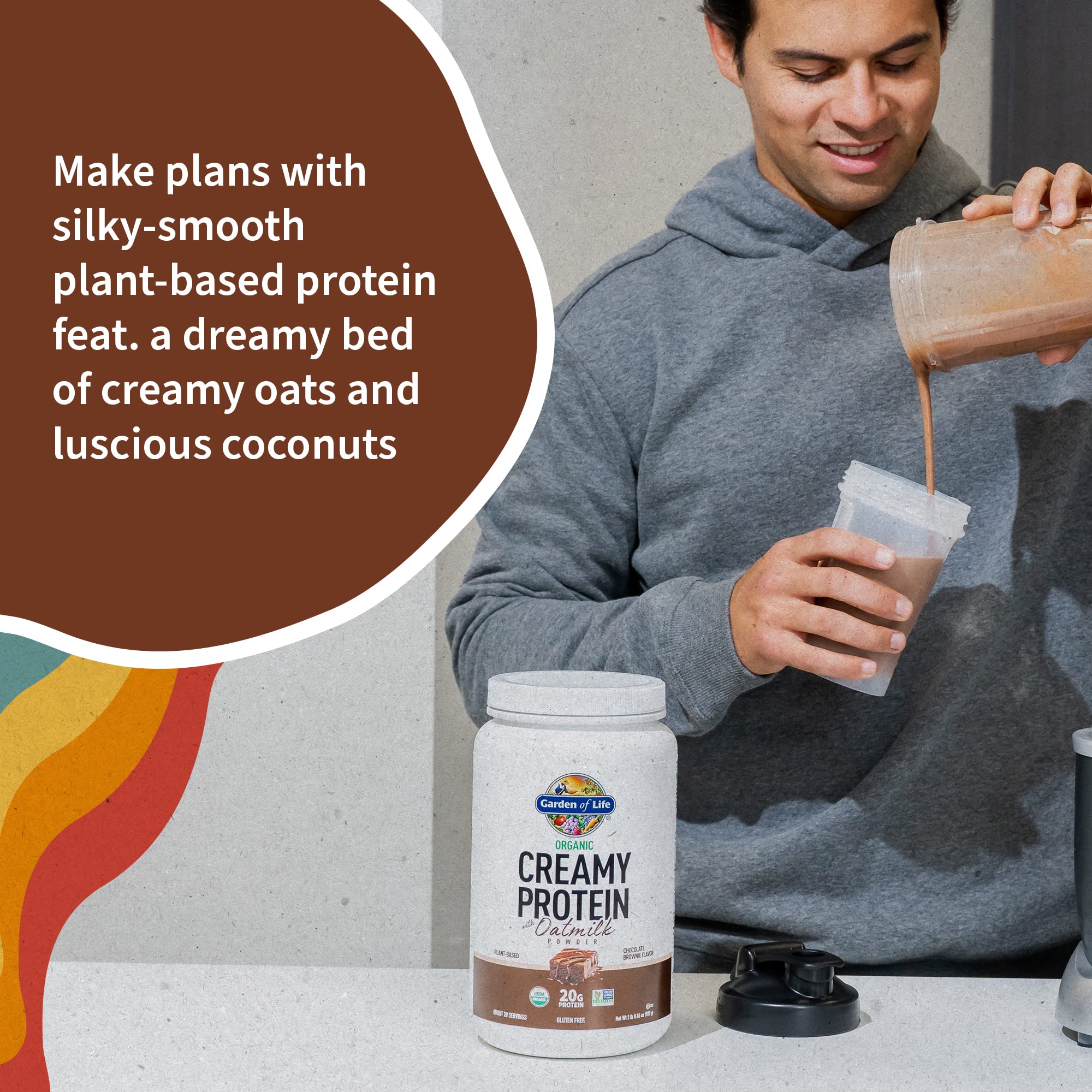 Garden of Life Creamy Organic Vegan Protein Powder + OatMilk, 20g Complete Plant Garden of LifeUS supplements