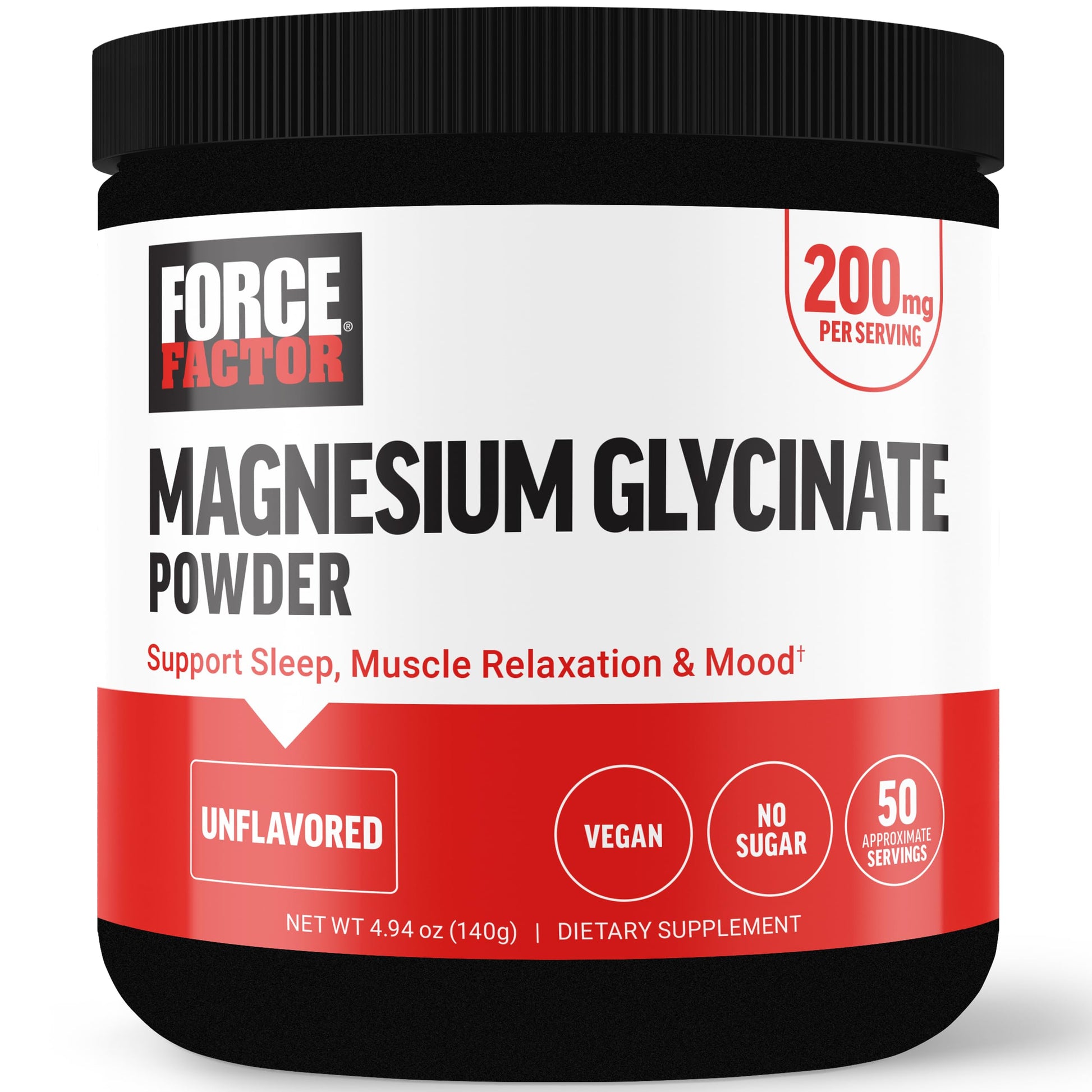 Force Factor Magnesium Glycinate 200mg, Magnesium Supplement for Women and Men to Support Sleep, Muscle Relaxation, and Mood, High Absorption, Vegan, 50 Servings Force FactorAu supplements