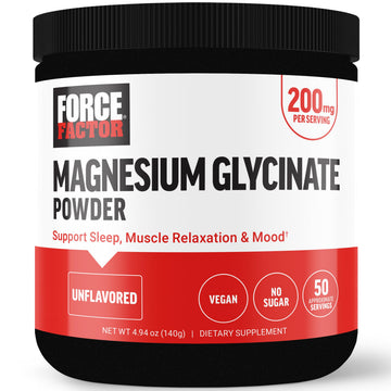 Force Factor Magnesium Glycinate 200mg, Magnesium Supplement for Women and Men to Support Sleep, Muscle Relaxation, and Mood, High Absorption, Vegan, 50 Servings Force FactorAu supplements