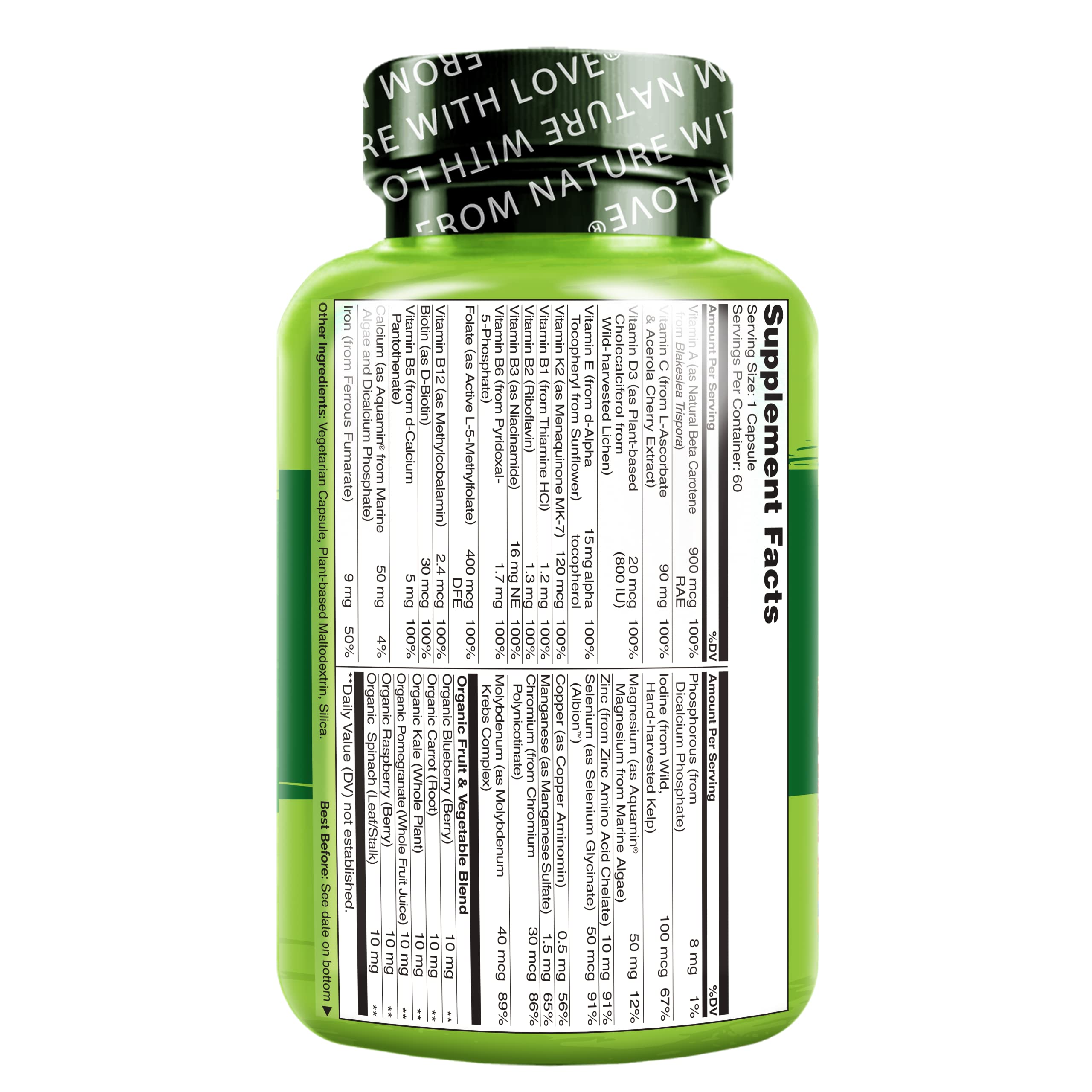 NATURELO One Daily Multivitamin for Women - Energy Support - Whole Food Supplement NATURELOAu supplements