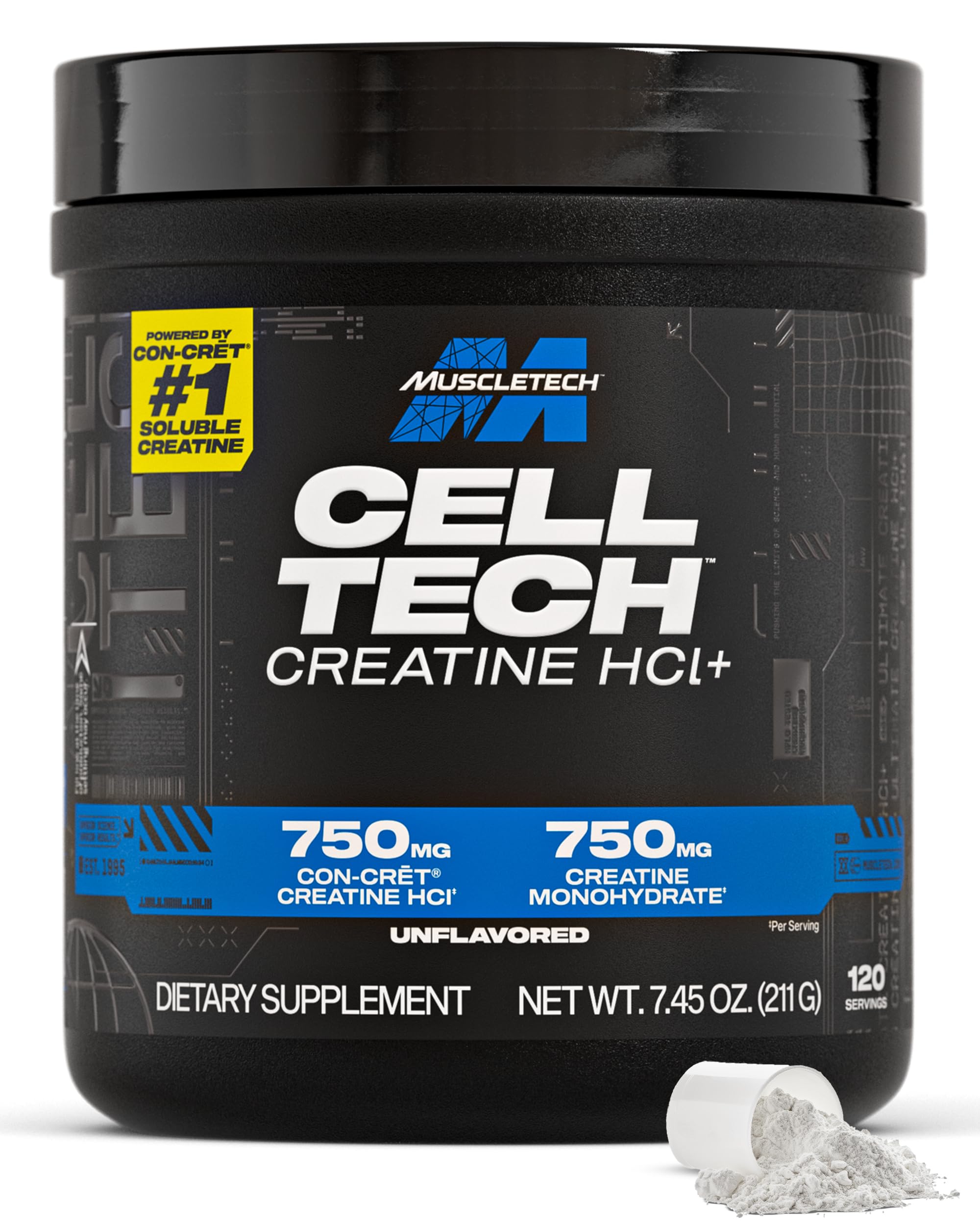 MuscleTech Cell-Tech Creactor Creatine HCl Powder, Post Workout Muscle Builder for Men & Women, Creatine Hydrochloride + Free-Acid, Unflavored (120 Servings), 8.47 oz MuscleTechAu supplements