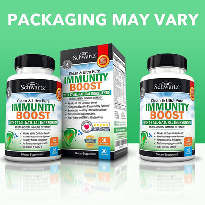 Immune Support Supplement with Vitamin C 1000mg Zinc Elderberry Extract Ginger BioSchwartzUS supplements