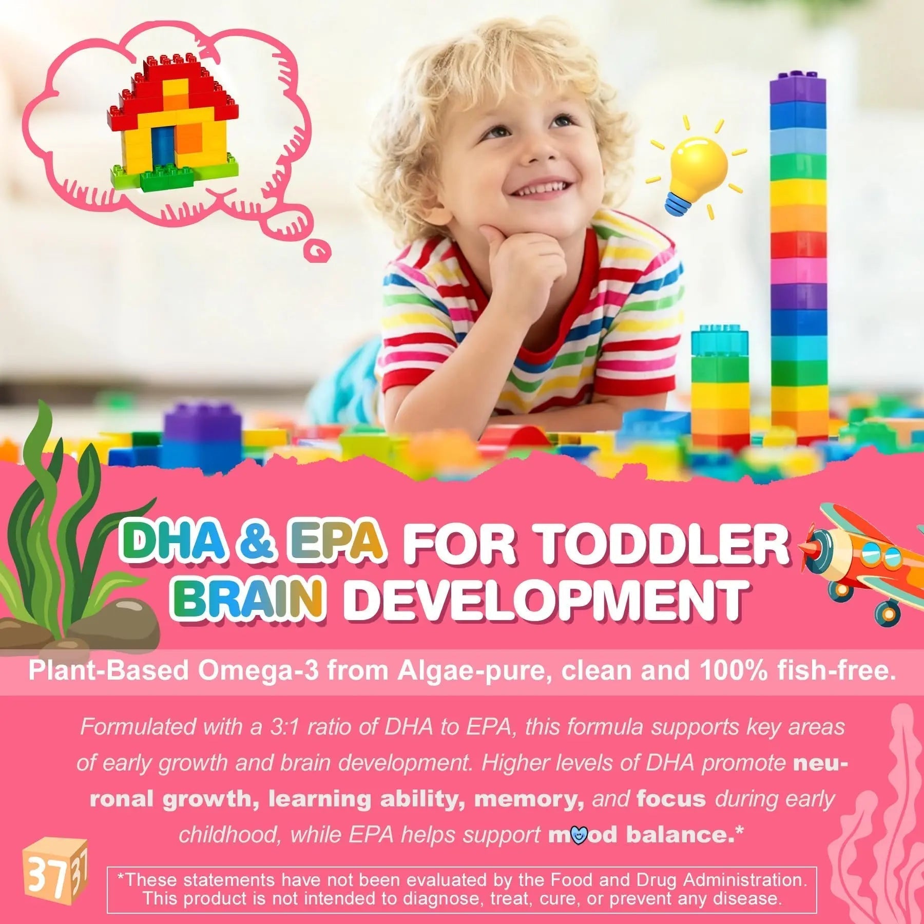 Organic Toddler Multivitamin Gummies + Omega-3 (DHA/EPA), Postbiotics | kids 2+ multivitamin | Vitamins A C D3 Methyl B12 Folate Zinc EnvyCureAu supplements