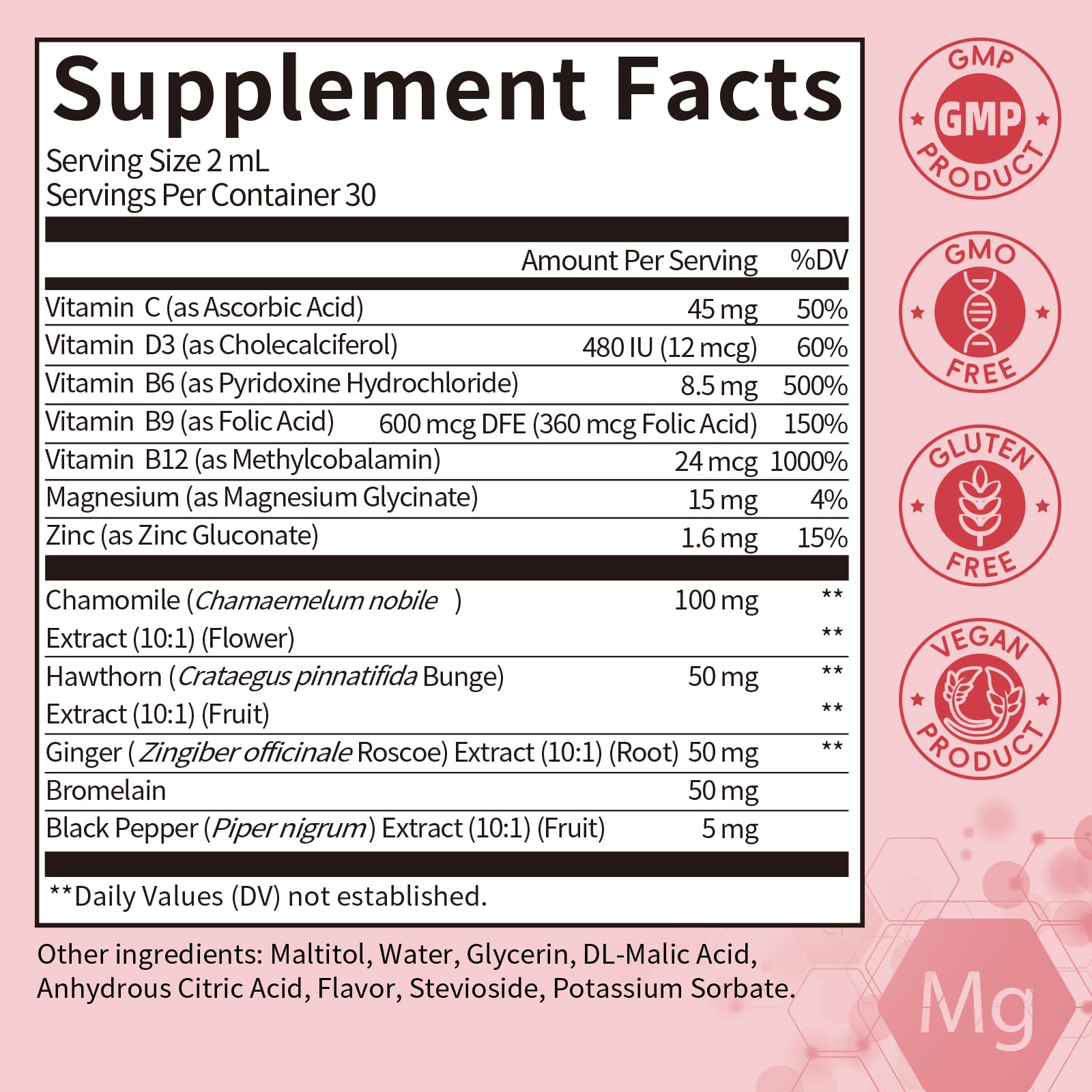 (2 Pack) Magnesium Glycinate Liquid with Chamomile, Hawthorn & Ginger for Stress Relief and Digestive Comfort, Fast Absorption, Non-GMO, Vegan Formula, Sugar Free, Strawberry Flavor, 4 Fl OZ GPGP GreenPeopleAu supplements