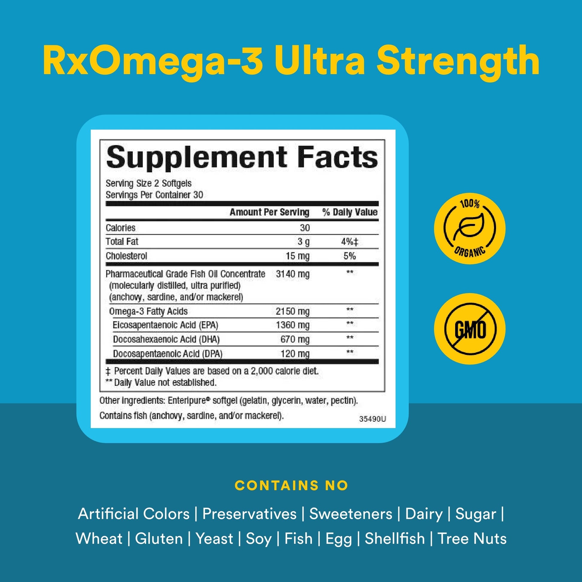 Natural Factors RxOmega-3 Ultra Strength - Brain & Heart Health Support - Eye Health Supplement with EPA & DHA - Supplement with Omega-3 Fatty Acids - 150 Softgels (75 Servings) Natural FactorsAu supplements