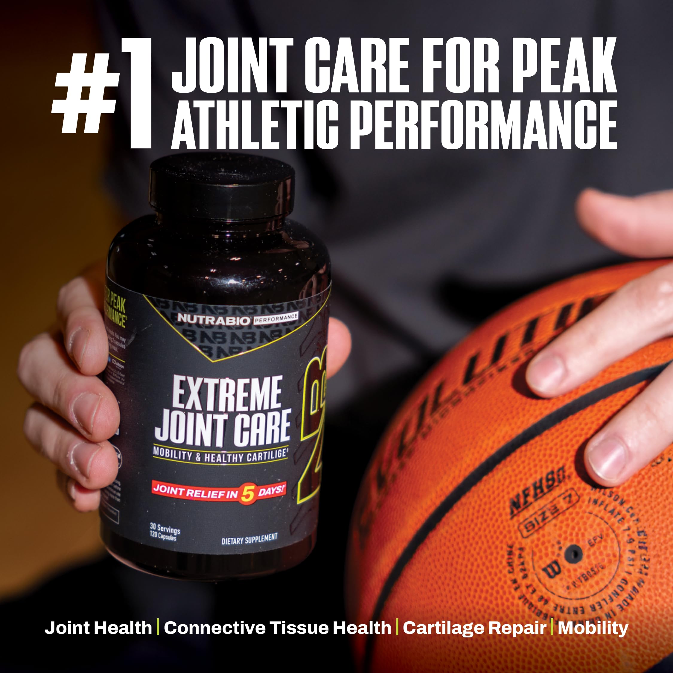 NutraBio Extreme Joint Care - Joint Support Supplement - Joint Health Supplement, Supports Joints, Mobility, and Cartilage - 120 Capsules NutraBioAu supplements