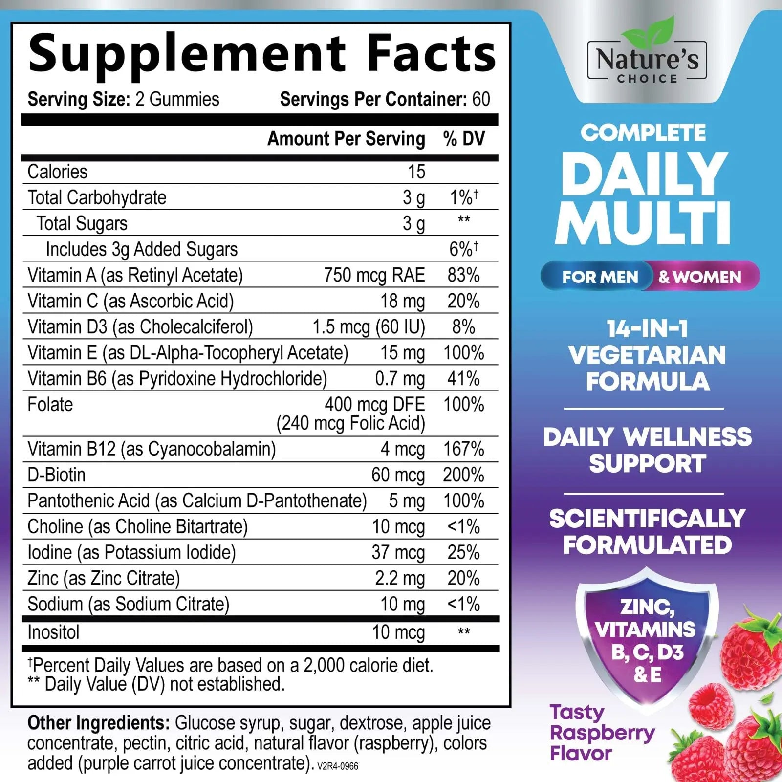 Multivitamin Gummies for Adults - Complete Adult Multivitamins Gummy with Essential Vitamins A, C, D, E, & High Potency B12 for Women & Men Nature's ChoiceAu supplements