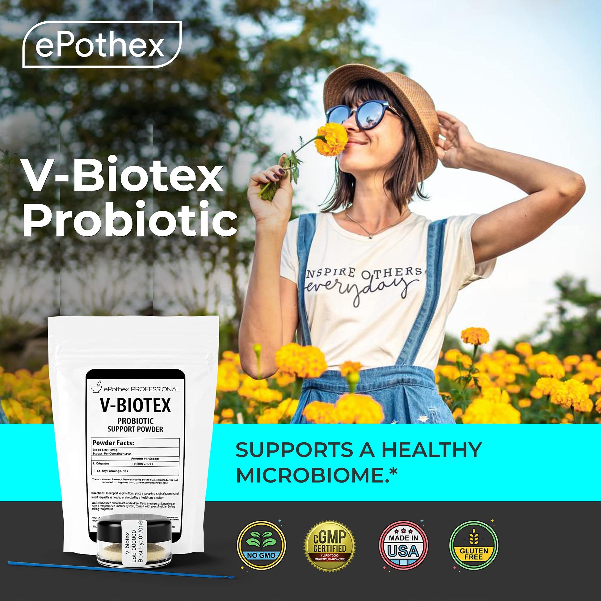 EPOTHEX V-Biotex - Pure L. Crispatus Probiotic Powder | Vaginal Probiotic | Promotes Vaginal & Urinary Health EPOTHEXAu supplements