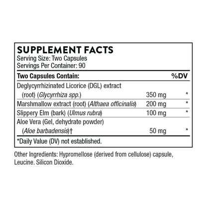 Thorne GI Relief - Digestion Supplement Supports Gut Health & Bloating Relief - Made with Marshmallow Root Extract & Digestive Enzymes - 180 Capsules - 90 Servings ThorneUS supplements