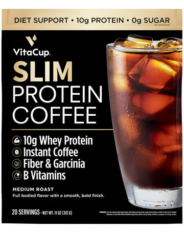 VitaCup Slim Protein Coffee for Diet Support, Instant Coffee w/Whey Protein Powder VitaCupUS supplements