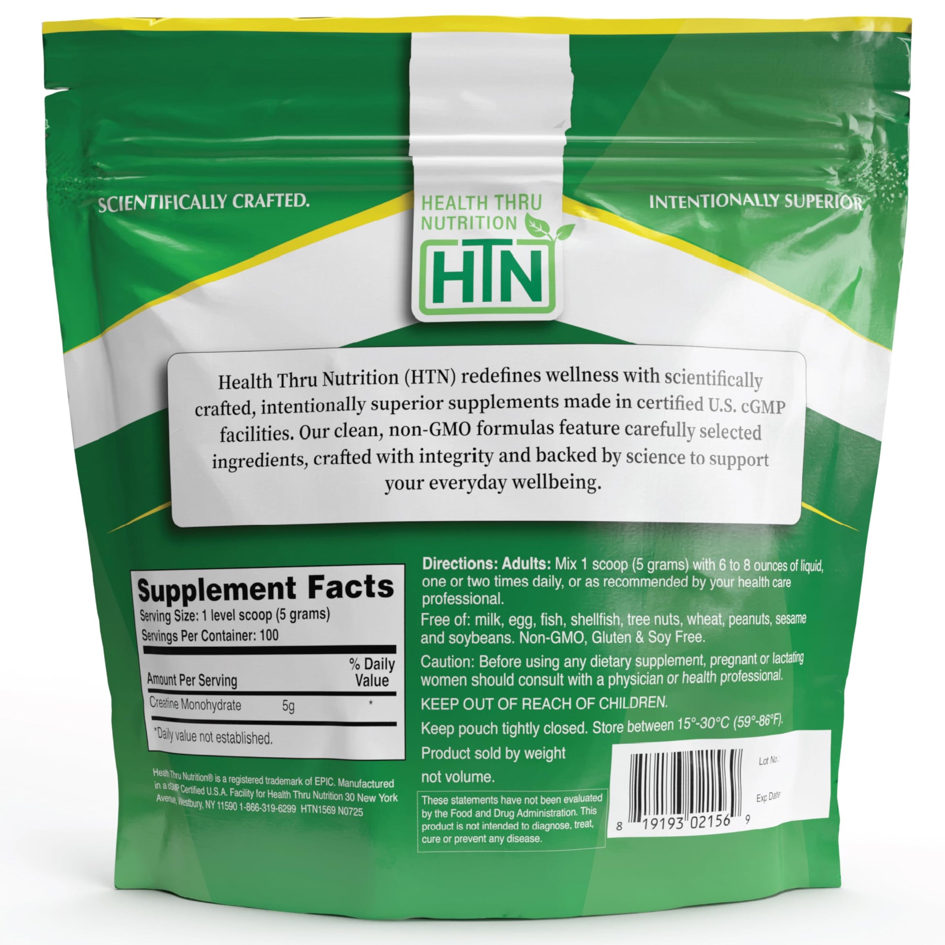 Health Thru Nutrition Creatine Monohydrate Micronized Powder – 500g Pure Unflavored – 5g Per Scoop – Workout Support, Muscle Fuel and Recovery Bulk Supplement | Non-GMO, Vegan Health Thru NutritionAu supplements