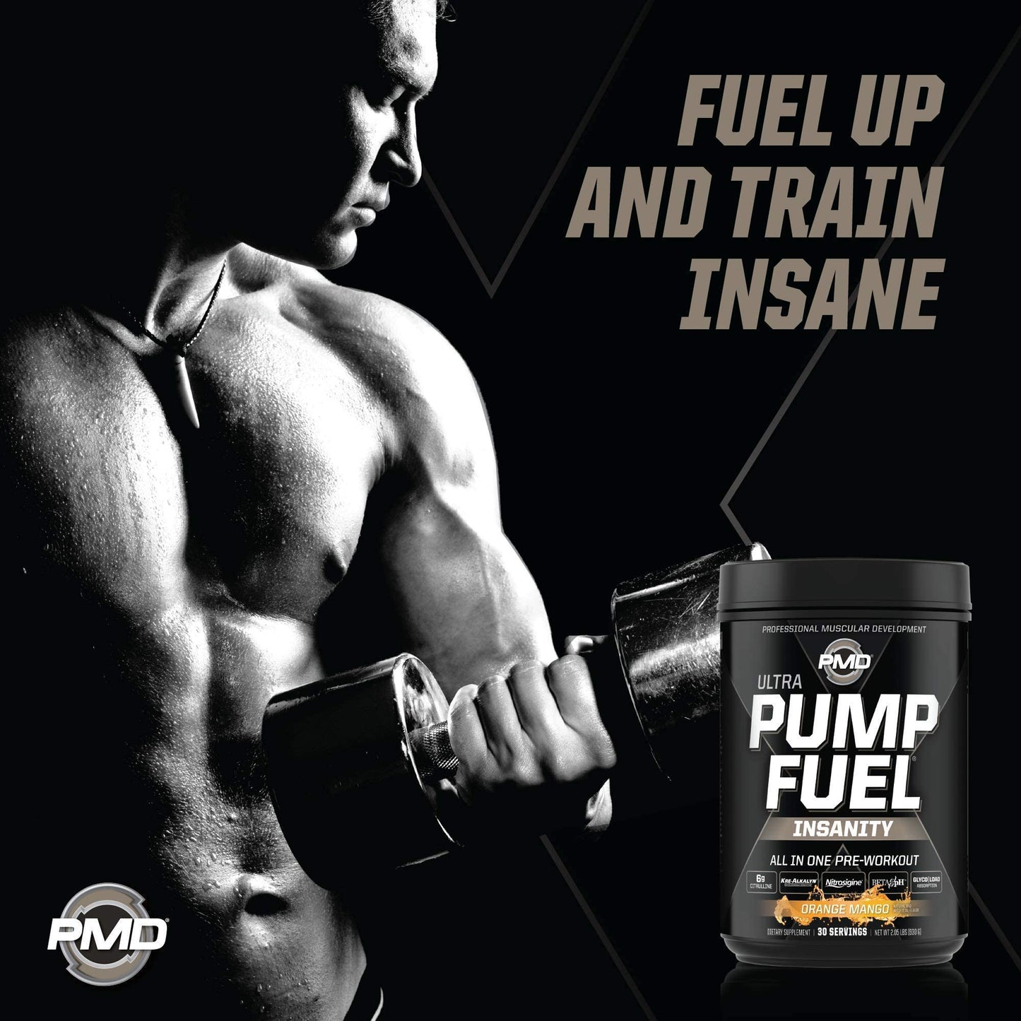 PMD Sports Ultra Pump Fuel Insanity - Pre Workout - Tropical Orange Mango (30 Servings) PMDUS supplements