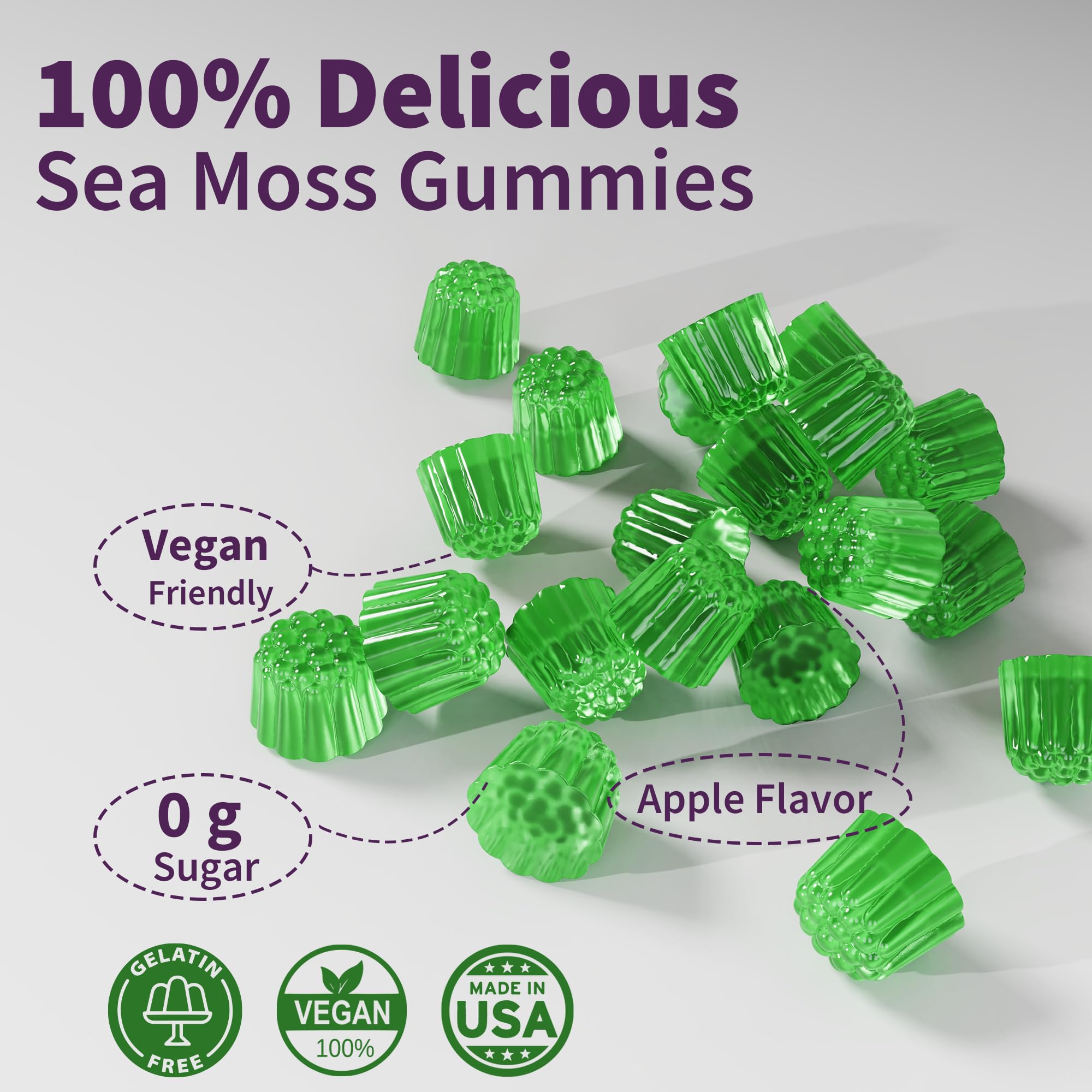 Sea Moss Supplement 5000mg, Sugar Free Sea Moss Gummies, Irish Sea Moss EnvyDealUS supplements