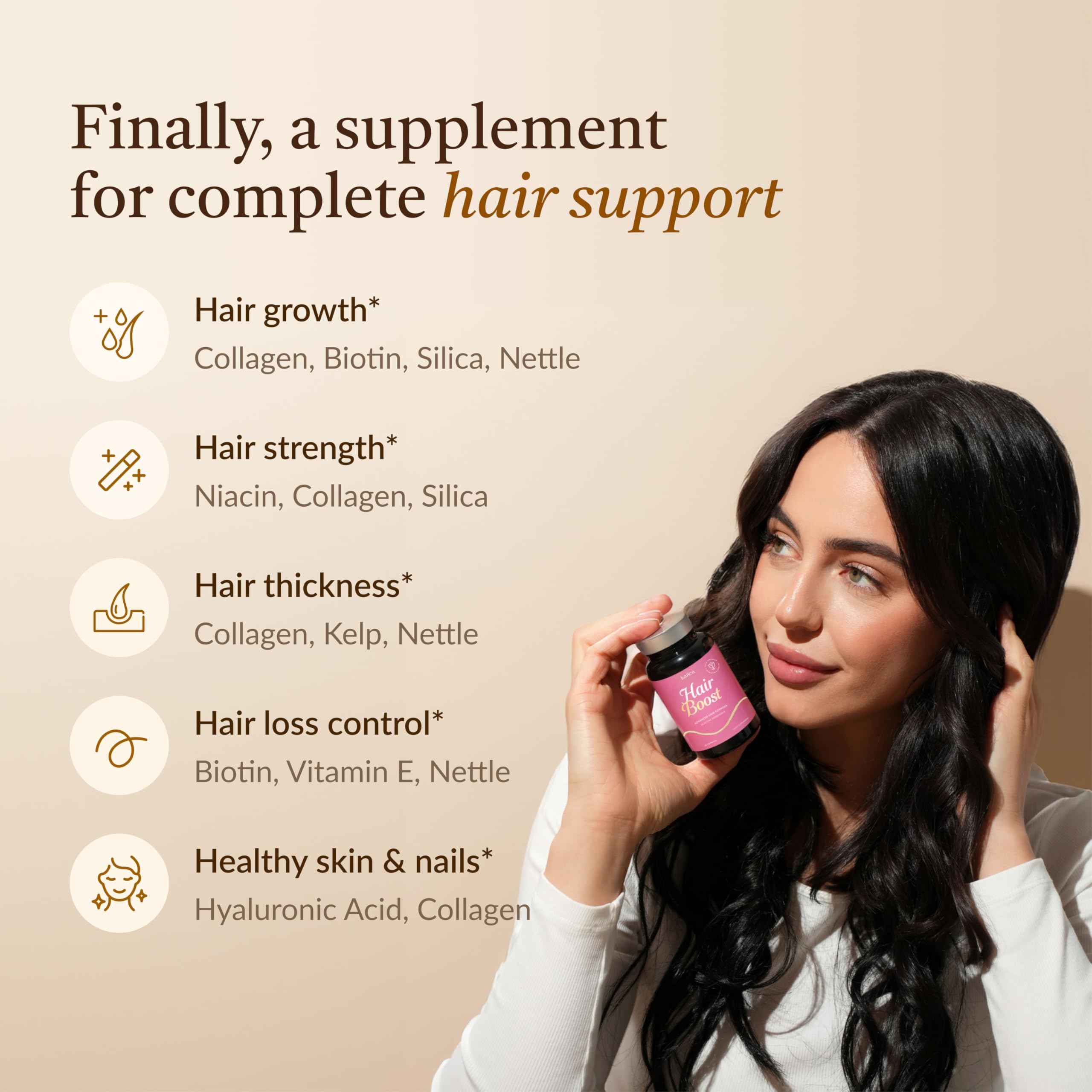 18-in-1 Hair Growth Supplement | Collagen, Hyaluronic Acid, Nettle, Silica, Biotin, Grape Seed Extract, Bamboo | Stronger, Thicker, Longer Hair – Supports Hair Volume, Shine, Scalp & Nail Health kaileaAu supplements
