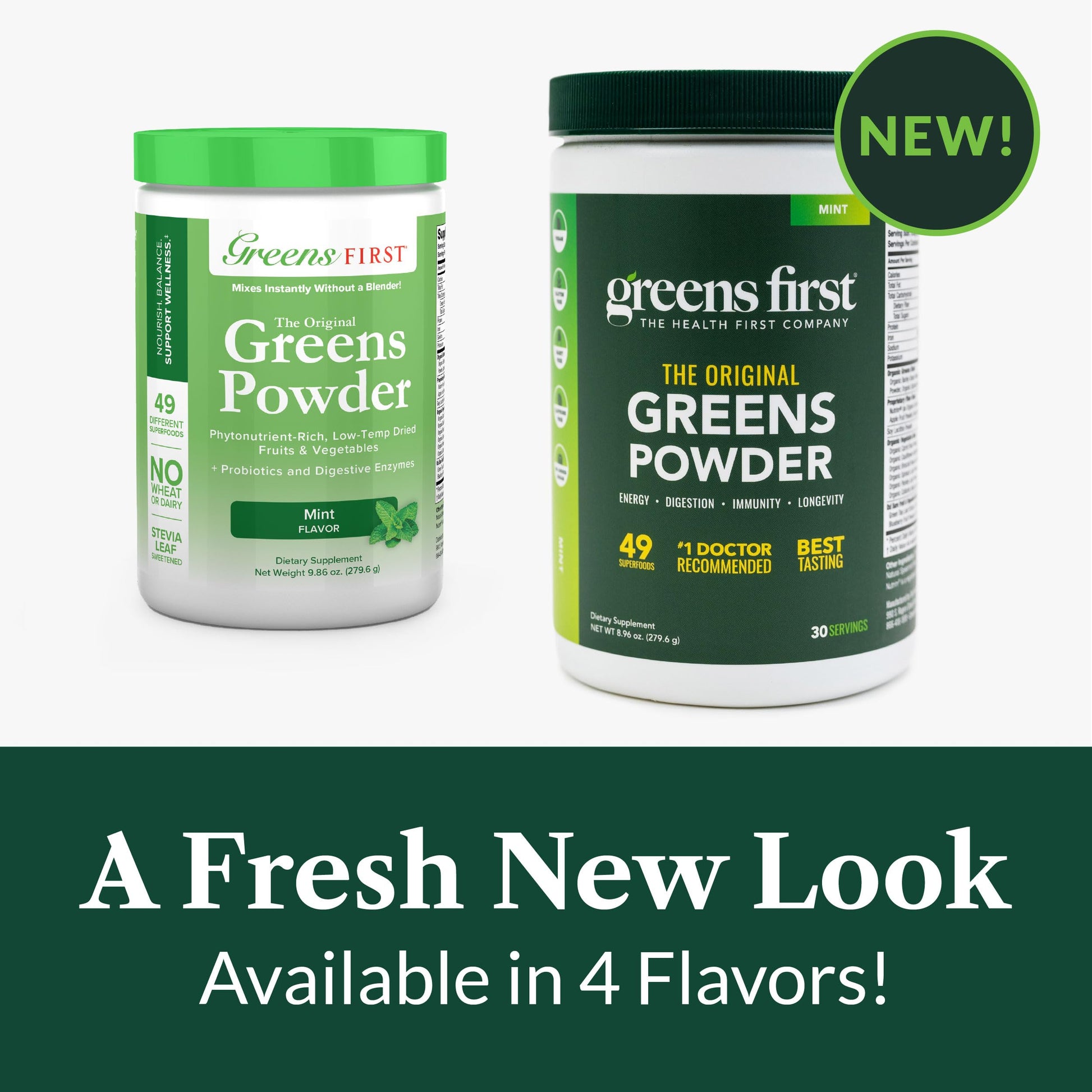 Greens First Original Greens Powder - 49 Superfoods - Organic Fruits & Veggies - Prebiotics, Probiotics & Digestive Enzymes - Antioxidant Smoothie - Dairy Free, Vegan & Non-GMO (Mint, 30 Servings) Greens FirstAu supplements