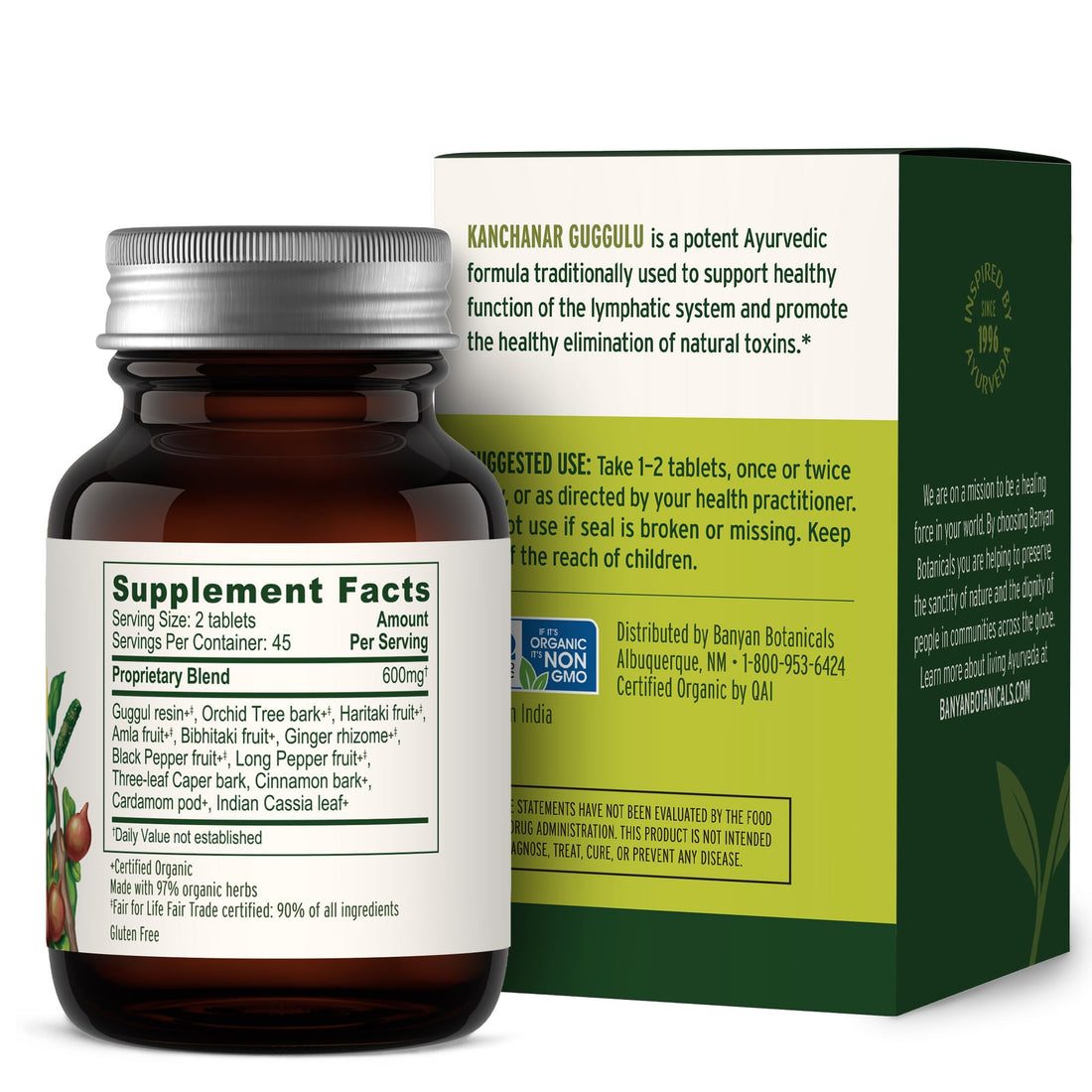 Banyan Botanicals Kanchanar Guggulu Tablets – Organic Lymph Supplement with Guggulu Resin – Promotes the Healthy Elimination of Natural Toxins* – 90 Tablets – Non-GMO Sustainably Sourced Vegan Banyan BotanicalsAu supplements