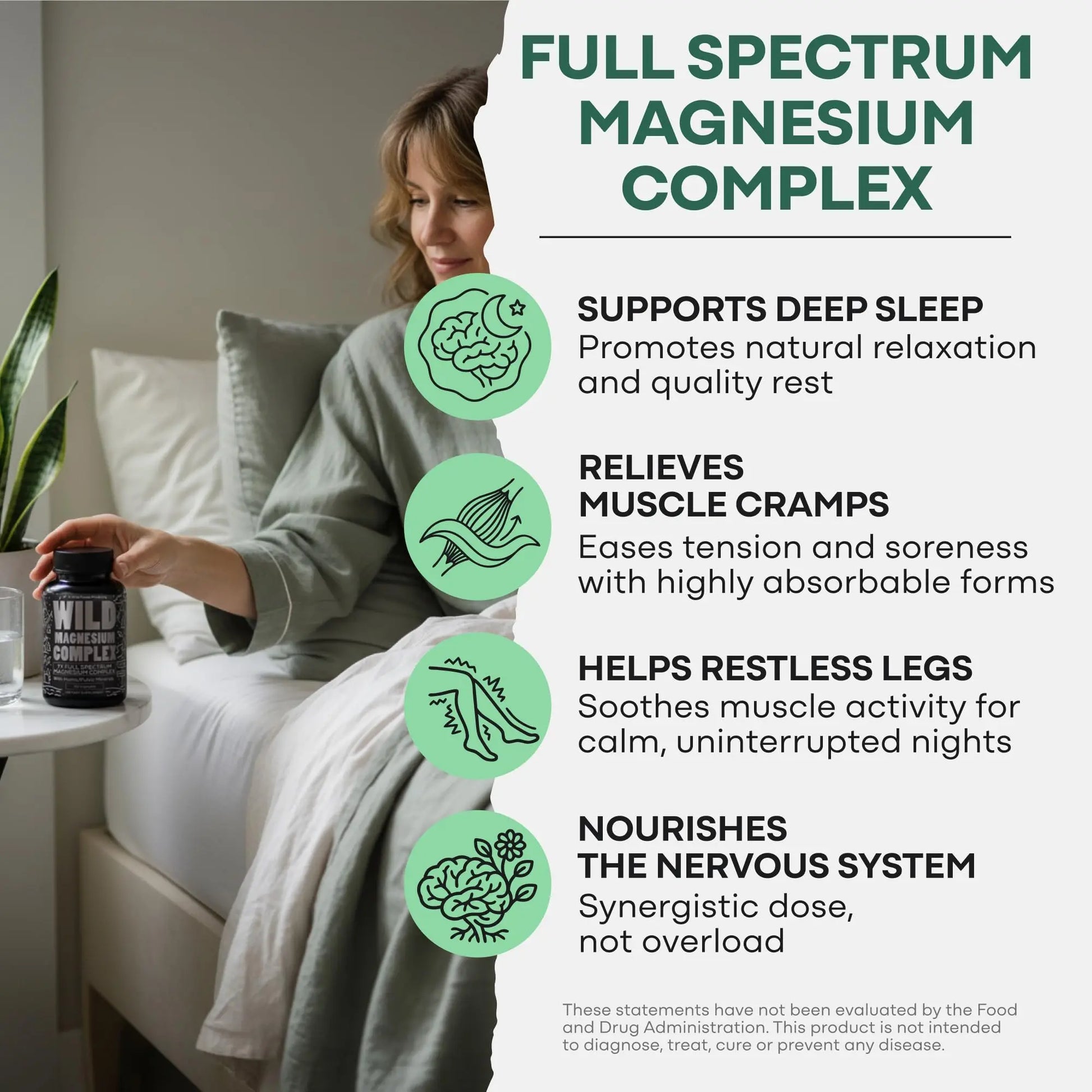 Wild Foods Magnesium Complex Supplement with 7X Forms, 90 Capsules | High Absorption, Full Spectrum, Easy Digestion | 500mg Glycinate, Bisglycinate, Malate, Orotate, Citrate, Taurate Wild Foodsnz supplements