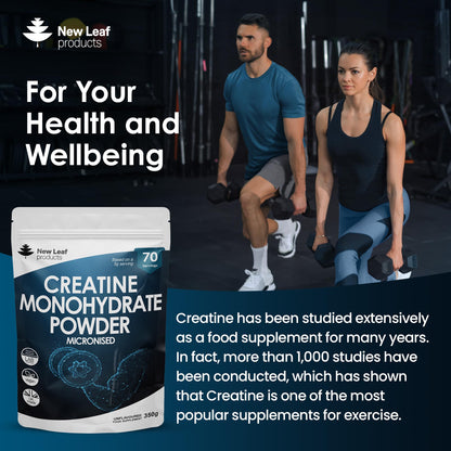 Creatine Monohydrate Powder 100% Pure Micronized Creatine - 350g Increased Absorption NEW LEAF PRODUCTSUS supplements