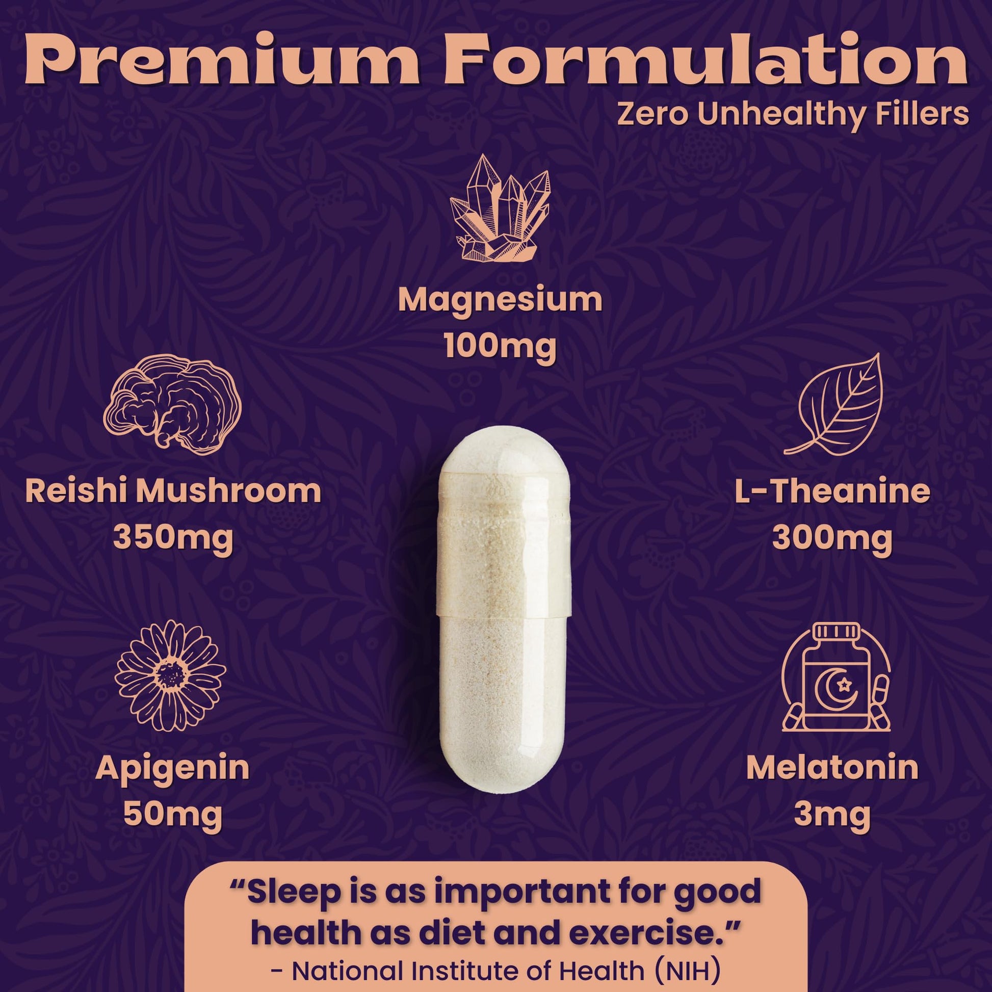 Local Nutrition Natural Sleep Aid with Magnesium Glycinate, Reishi Mushroom Extract, L-Theanine, Apigenin, and Melatonin - Sleep Supplement for Adults Seeking Deep Rest - 60 Capsules, Made in The USA Local NutritionAu supplements