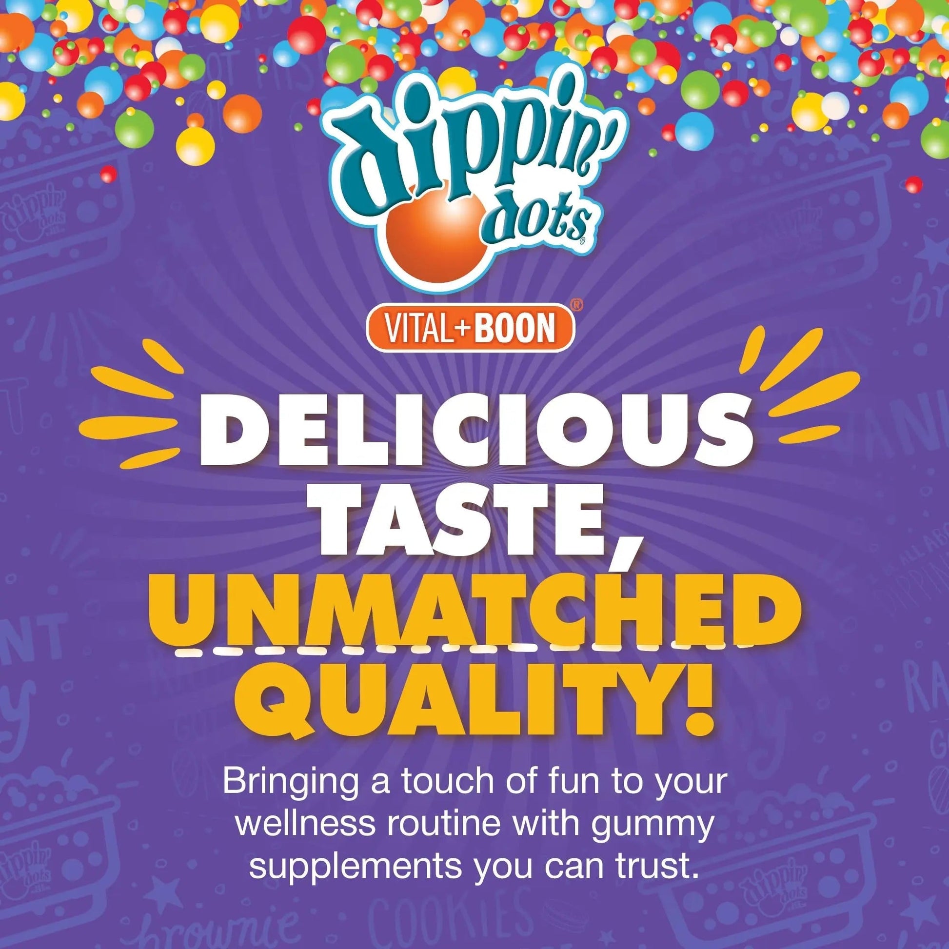 Vital+Boon Dippin' Dots - Multivitamin Gummies for Adults - Gummy Vitamins with Vitamin A, B6, C, D3, E & Folic Acid - Vegetarian Vital+BoonAu supplements