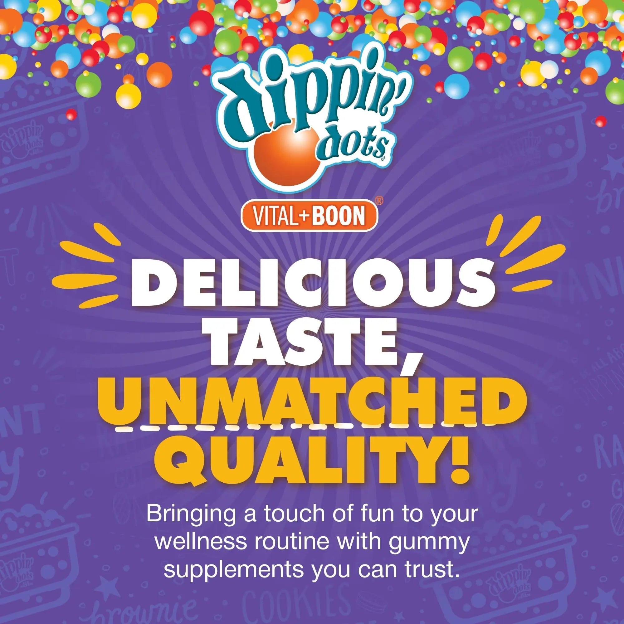 Vital+Boon Dippin' Dots - Multivitamin Gummies for Adults - Gummy Vitamins with Vitamin A, B6, C, D3, E & Folic Acid - Vegetarian Vital+BoonAu supplements