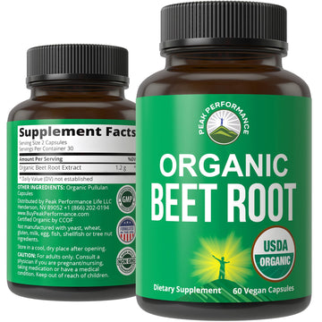 USDA Organic Beet Root Vegan Capsules. Beets Juice Powder Super Food Pills 1200 mg. Nitric Oxide Energy Boosting Beetroot Extract Capsules. Polyphenol Support Supplement for Women and Men Peak PerformanceAu supplements