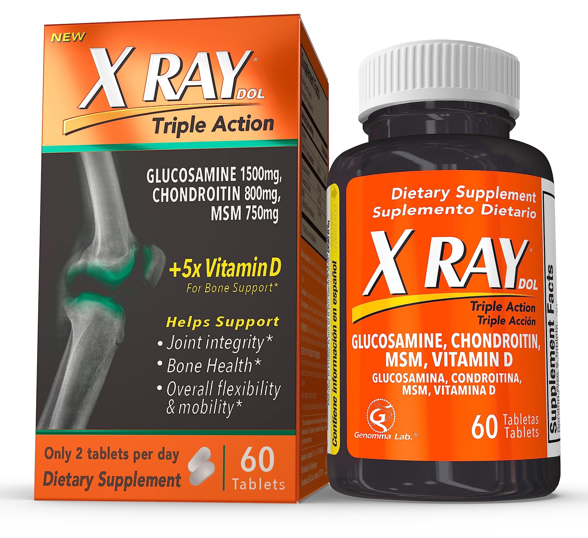 X Ray Dol Triple Action Joint Health Supplement, with 5X Vitamin D, Glucosamine 1500mg X Ray DolUS supplements