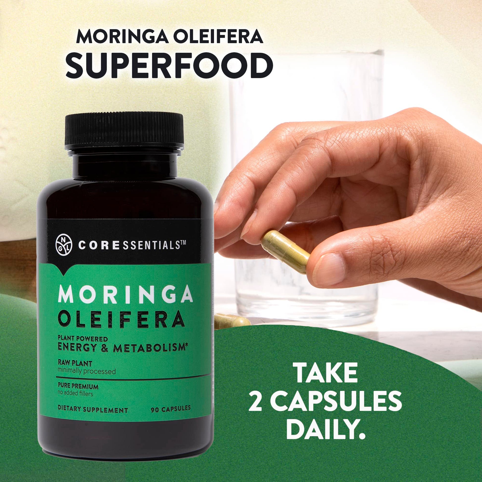 NGL Moringa Capsules 1300mg | Pure Raw Moringa Oleifera Superfood Dietary Supplement | 90 Capsules NGLAu supplements