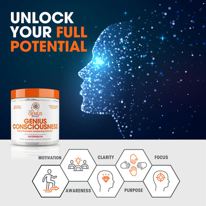 Genius Consciousness, Super Nootropic Brain Supplement Powder, Watermelon The Genius BrandUS supplements