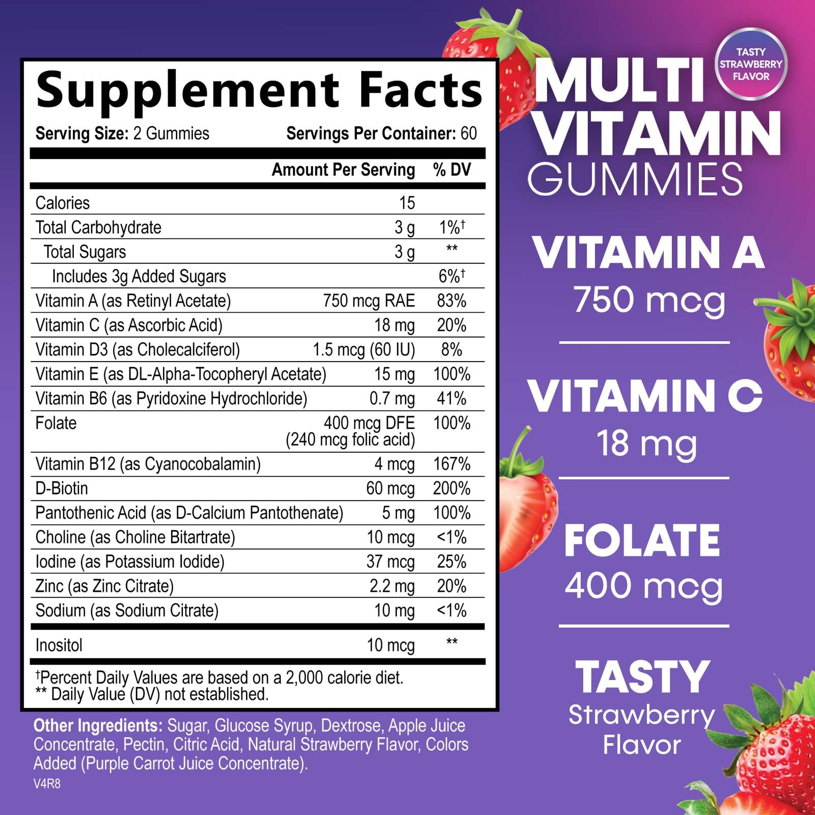 Multivitamin Gummies for Adults - Daily Adult Multivitamins Gummy with Vitamins A, C, D, B12 for Women & Men Nature's NutritionAu supplements