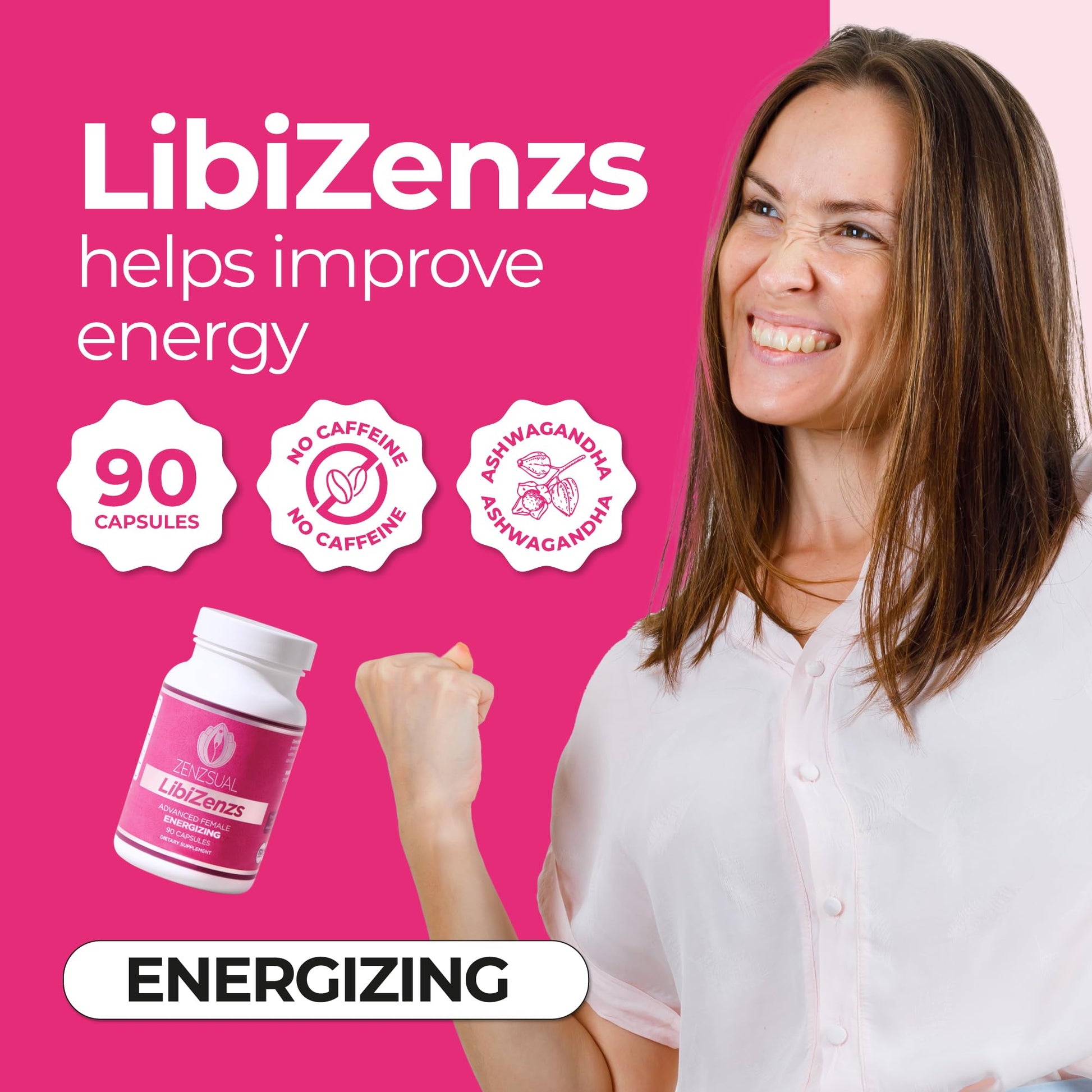 ZENZSUAL Libizenzs – Plant-Based Energy Support Supplement for Women – Caffeine-Free with Maca Root, Ashwagandha & Ginseng – Supports Daily Stamina, Focus & Well-Being – 90 Vegan Capsules ZENZSUALAu supplements