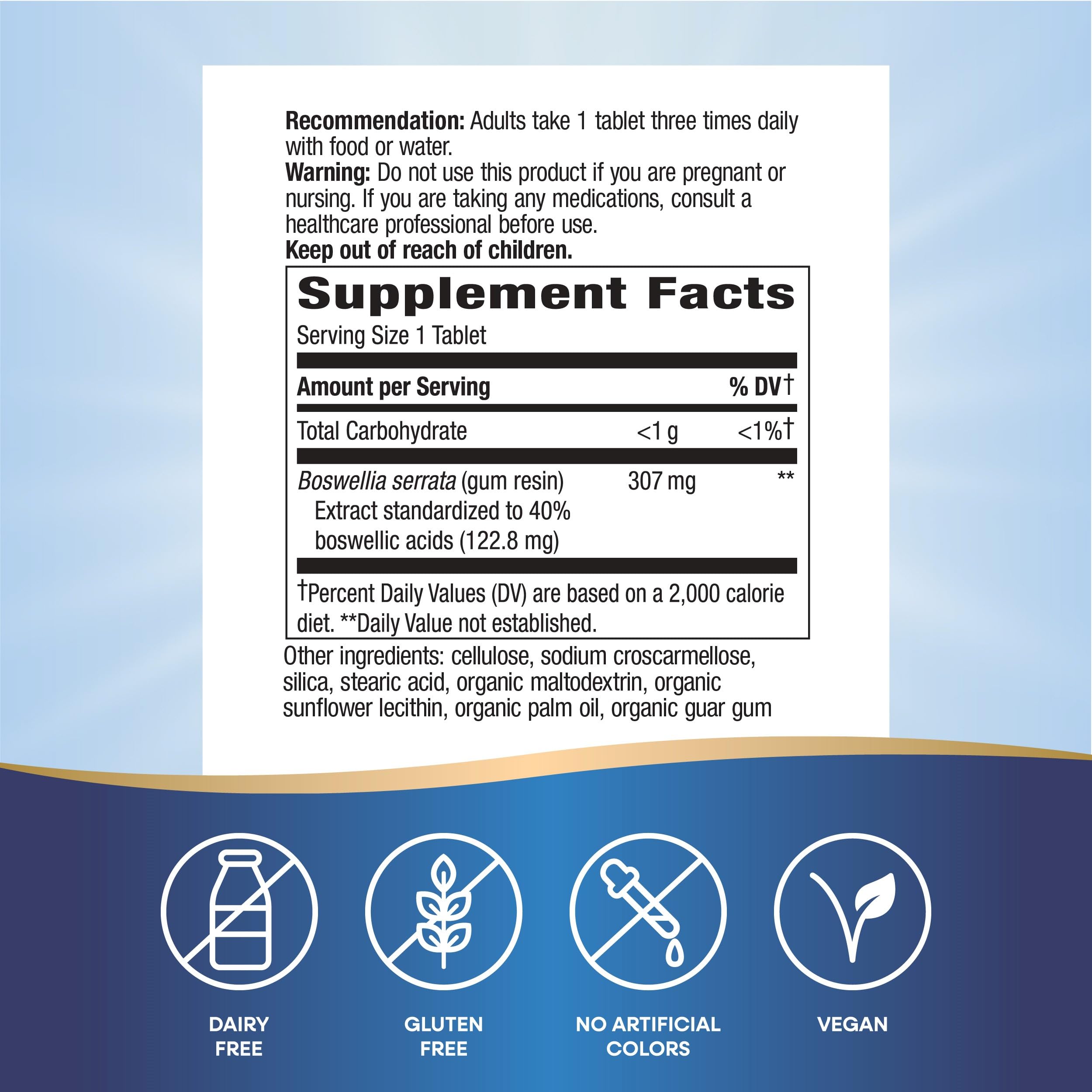Nature's Way Boswellia Premium Extract, Supports Joint Mobility*, 307 mg Boswellia serrata Extract per Serving, Frankincense Supplement, Gluten Free & Vegan - 60 Tablets (Packaging May Vary) - 2 Pack Nature's WayAu supplements