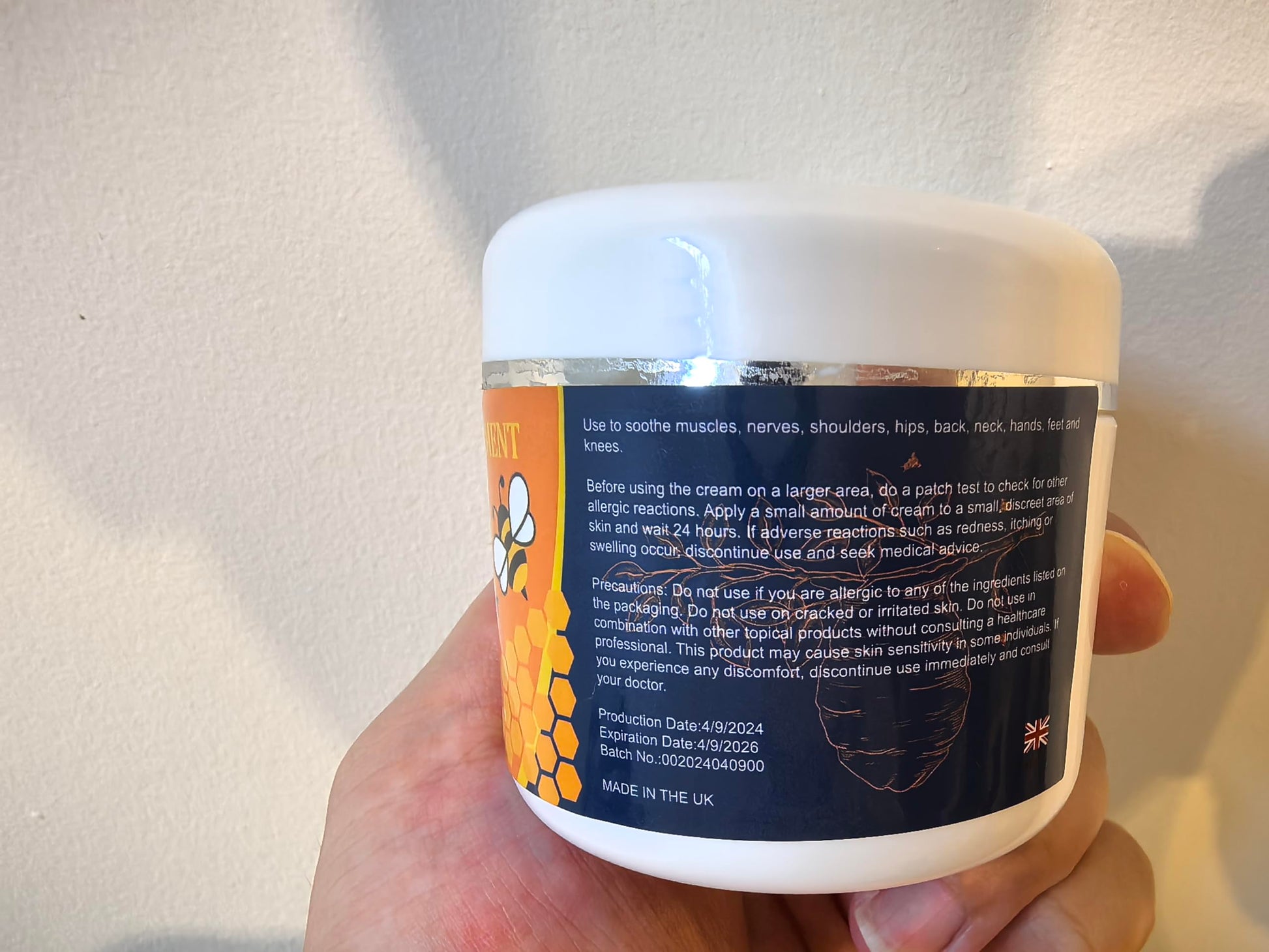 Beeswax and Honey Fast Acting Joint Muscle Bone Cream, Immediate Help for Back, Neck, Hand, Feet, Knee, Shoulder, Topical, Nerve, Plantar, Ankle, Foot Discomfort, Natural Added YOKOBBYESAu supplements
