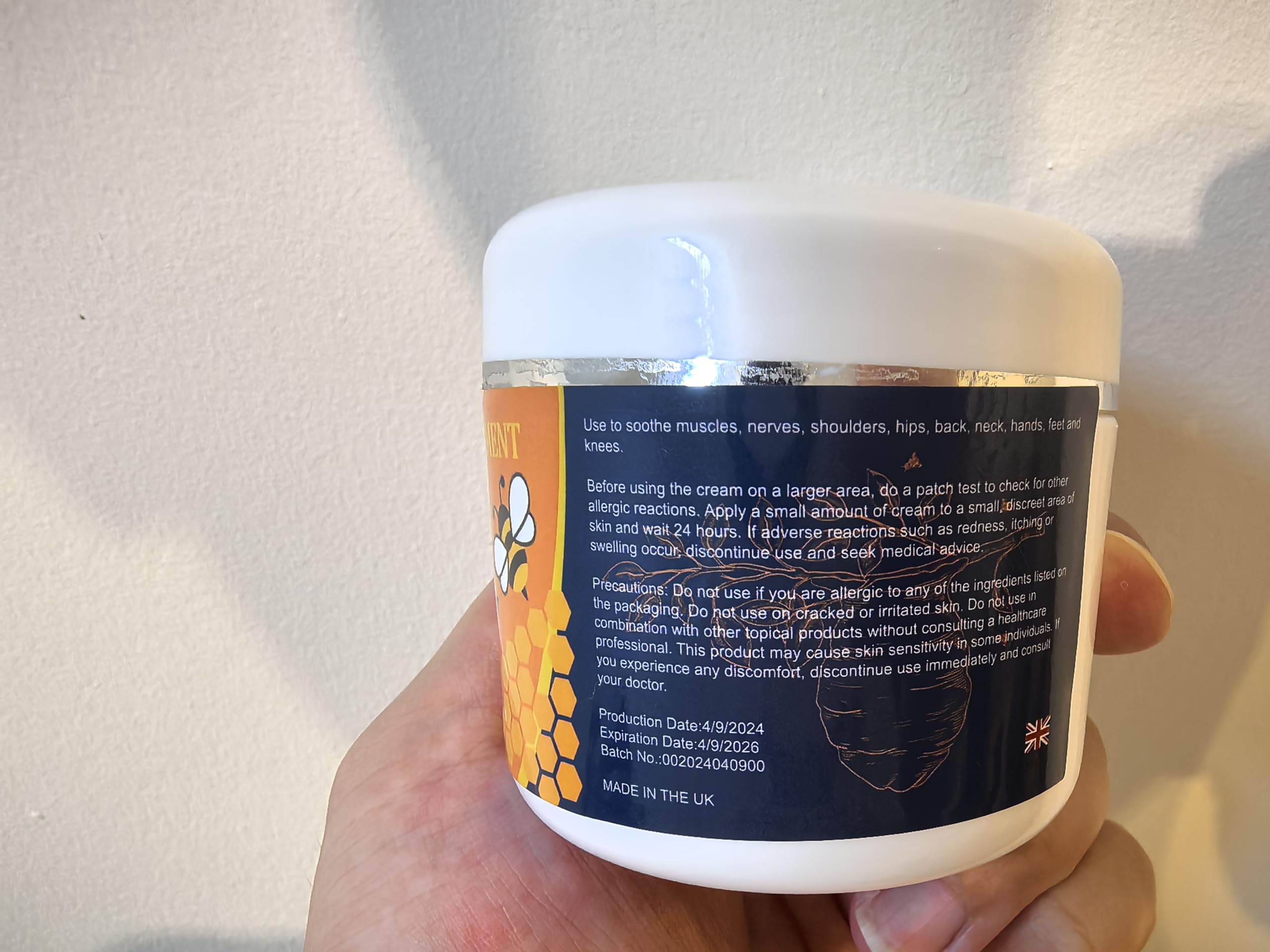 Beeswax and Honey Fast Acting Joint Muscle Bone Cream, Immediate Help for Back, Neck, Hand, Feet, Knee, Shoulder, Topical, Nerve, Plantar, Ankle, Foot Discomfort, Natural Added YOKOBBYESAu supplements